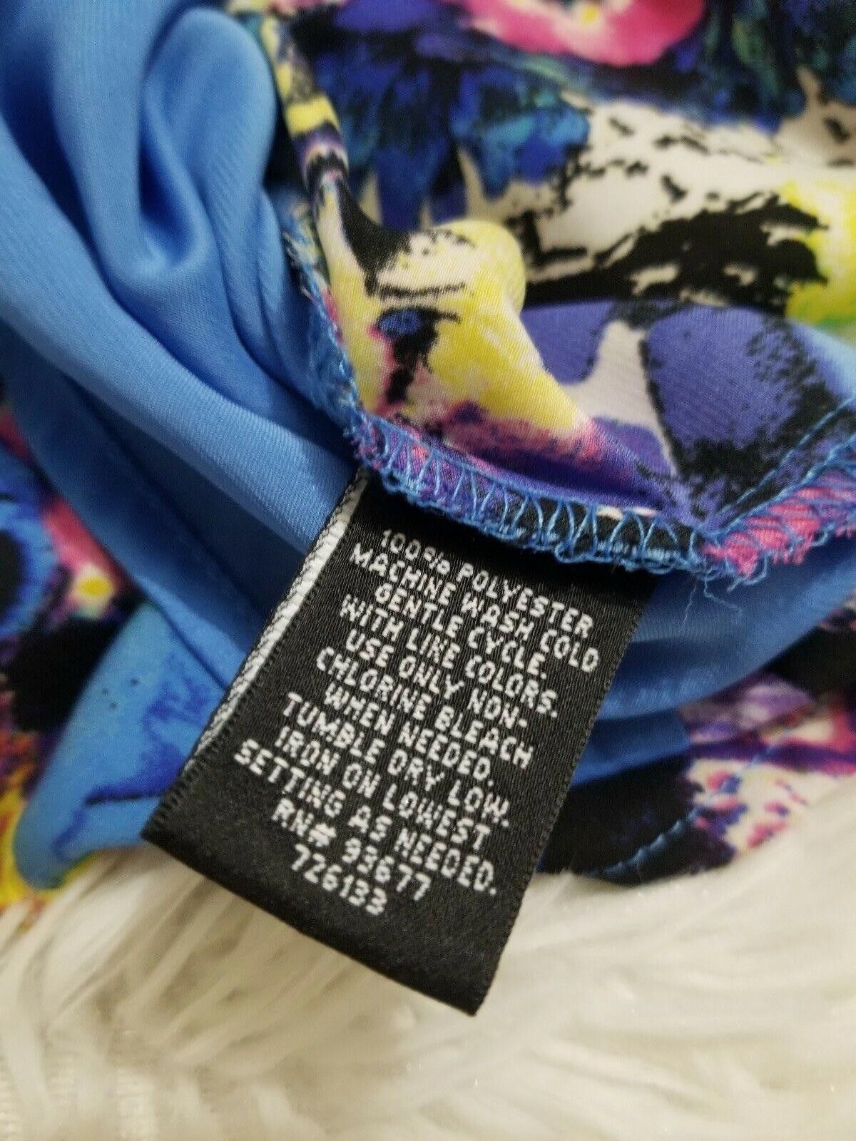 Nicole Miller Nicole Miller Top Extra Large Career Floral Hi Low Blouse Size XL / US 12-14 / IT 48-50 - 6 Thumbnail