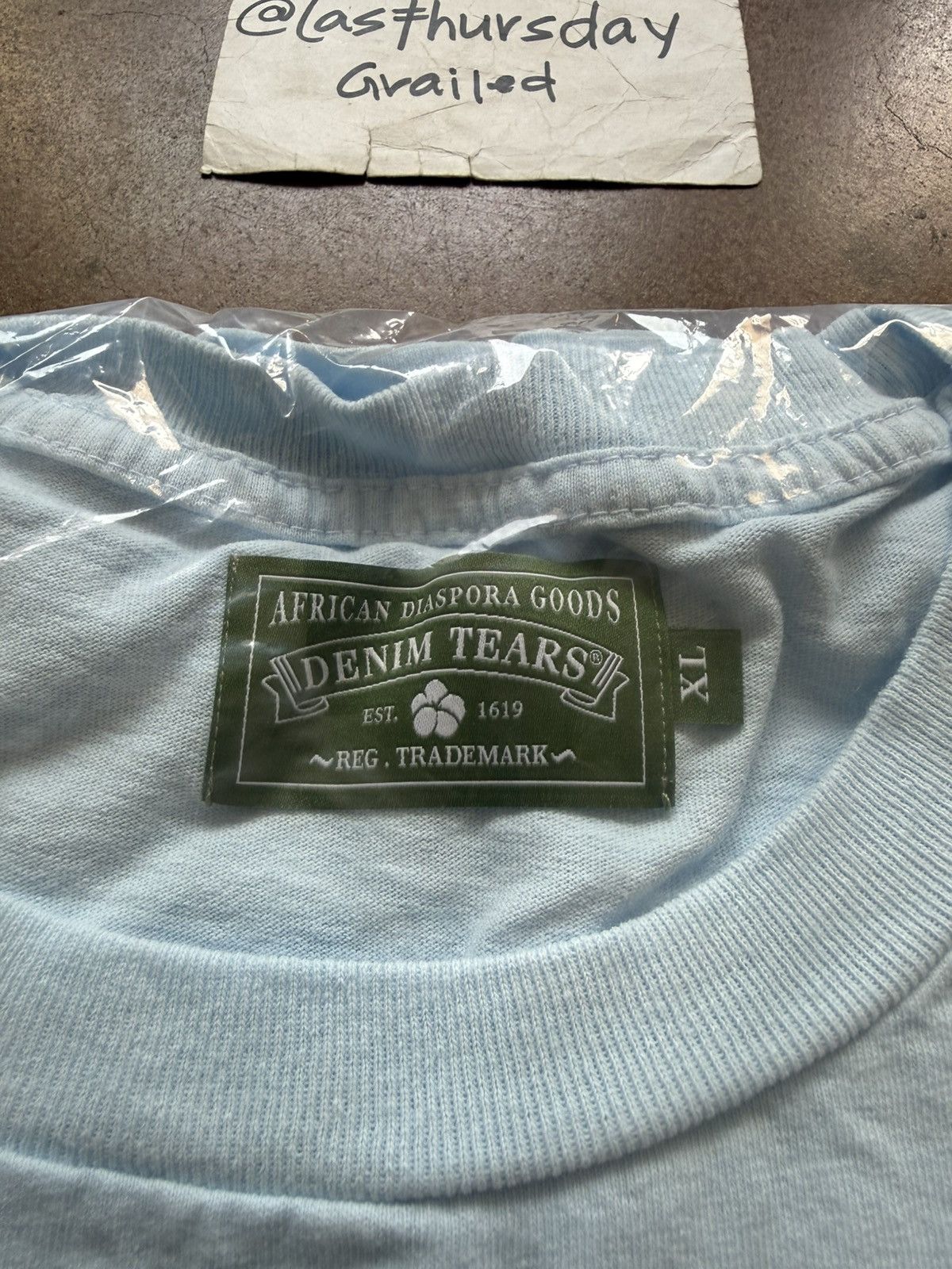 DENIM TEARS Denim Tears Nightlife Tee Baby Blue XL Size US XL / EU 56 / 4 - 8 Thumbnail