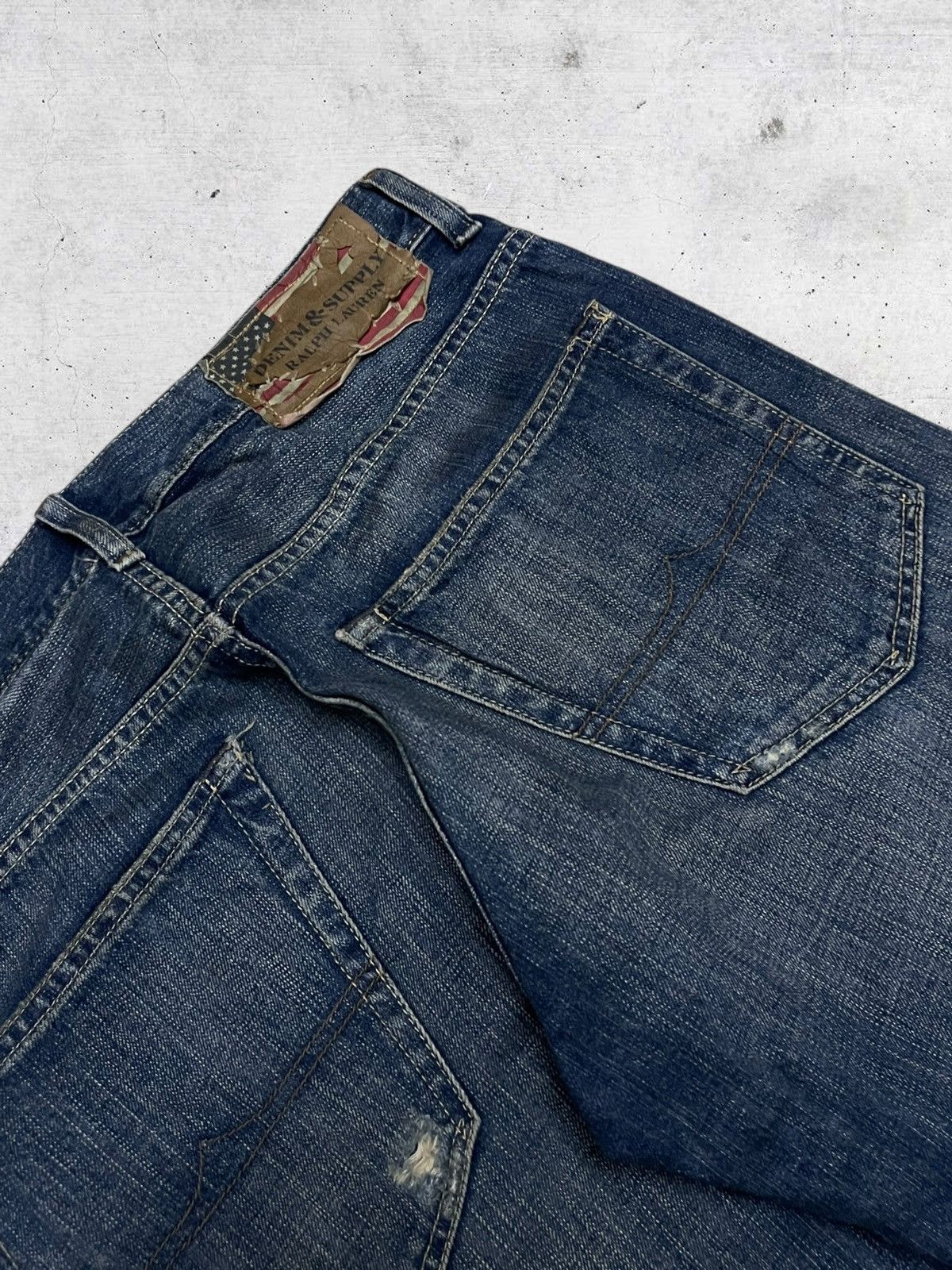 Polo Ralph Lauren VINTAGE POLO RALPH LAUREN SUPPLY DISTRESSED INDIGO DENIM Size US 33 - 15 Thumbnail