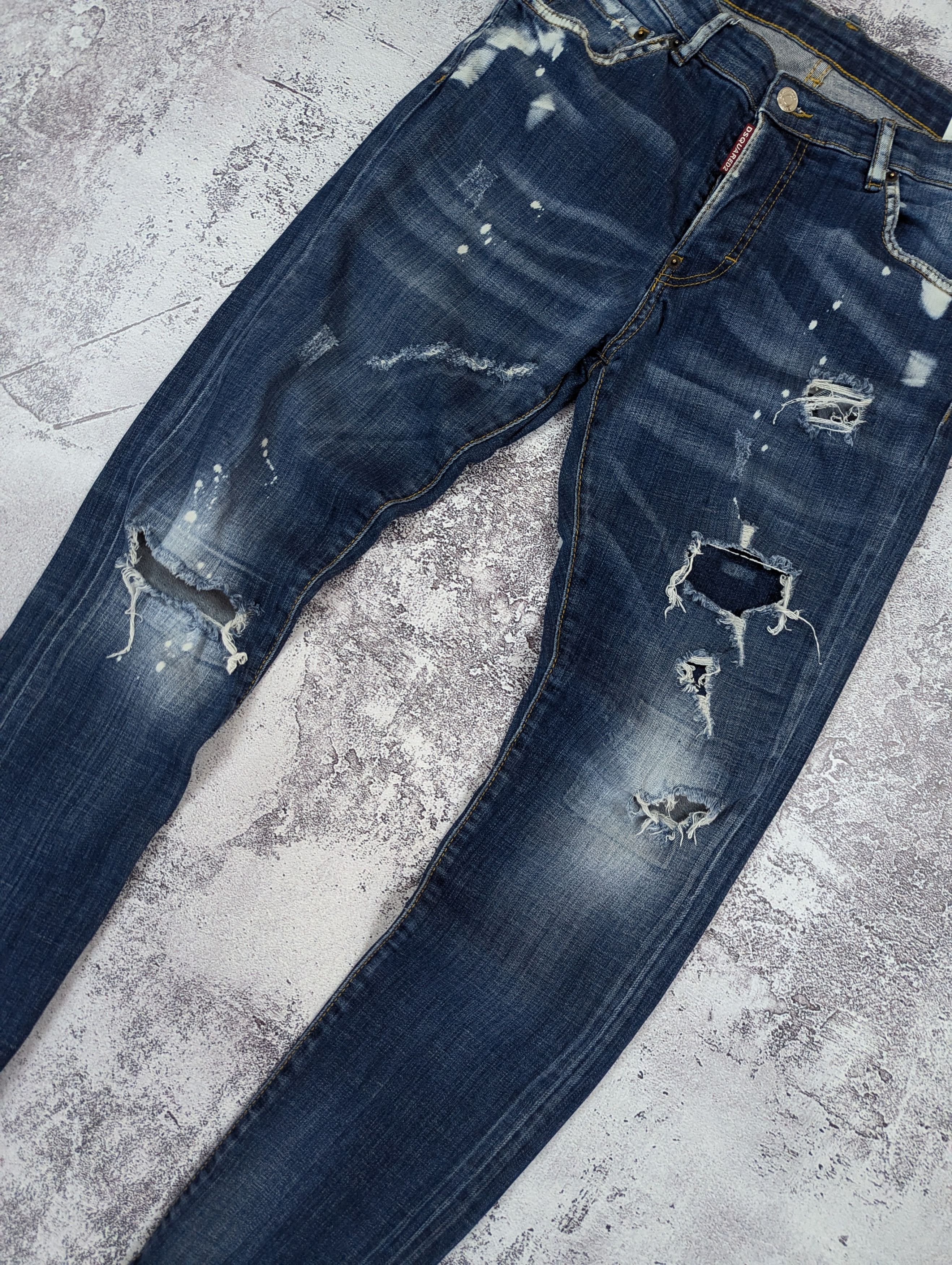 Dsquared2 Dsquared2 Skinny Dan Distressed Jeans Size US 33 - 3 Thumbnail