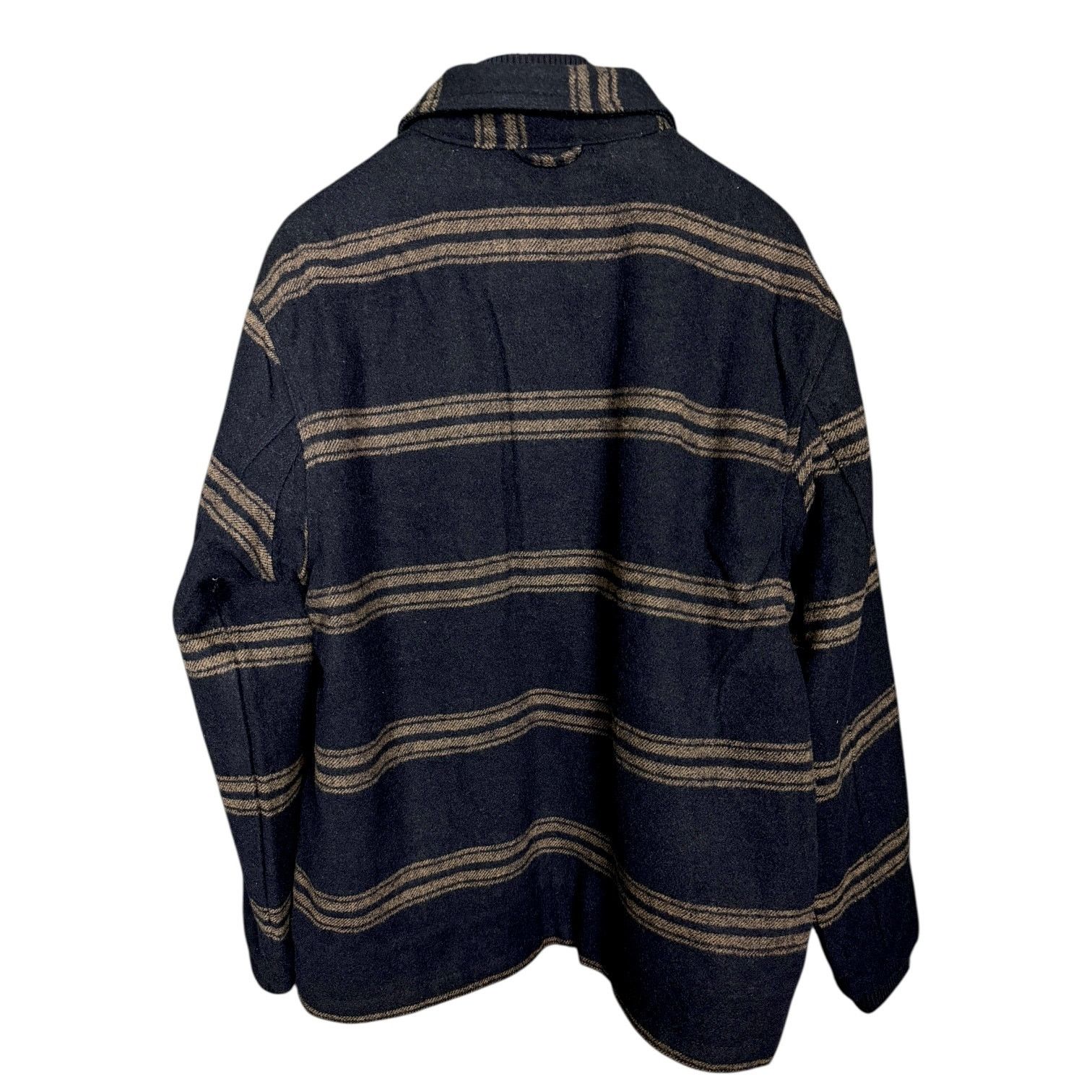JACHS NY Jachs NY Navy Striped Flannel Shacket Faux Fur Lined NWT - L Size US L / EU 52-54 / 3 - 10 Thumbnail