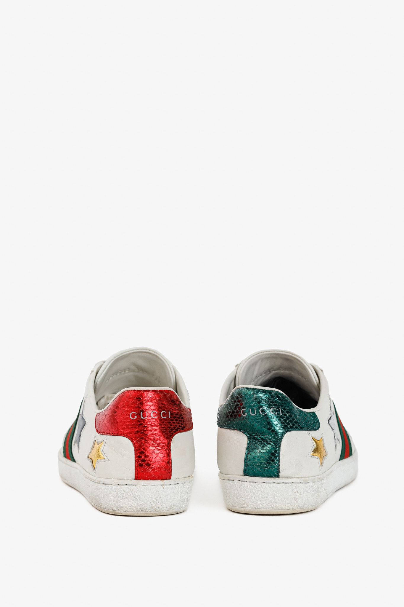 Gucci Gucci Ace Stars White Leather Low-Top Sneakers Size US 8 / IT 38 - 3 Thumbnail