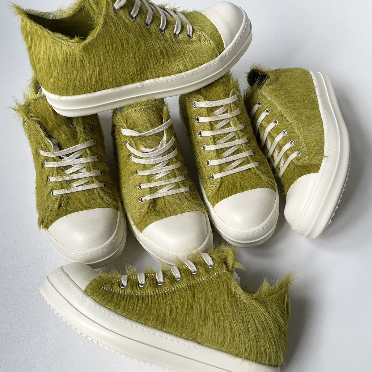 Rick Owens Selfridges Exclusive Acid Green Pony Hair Ramones Grailed