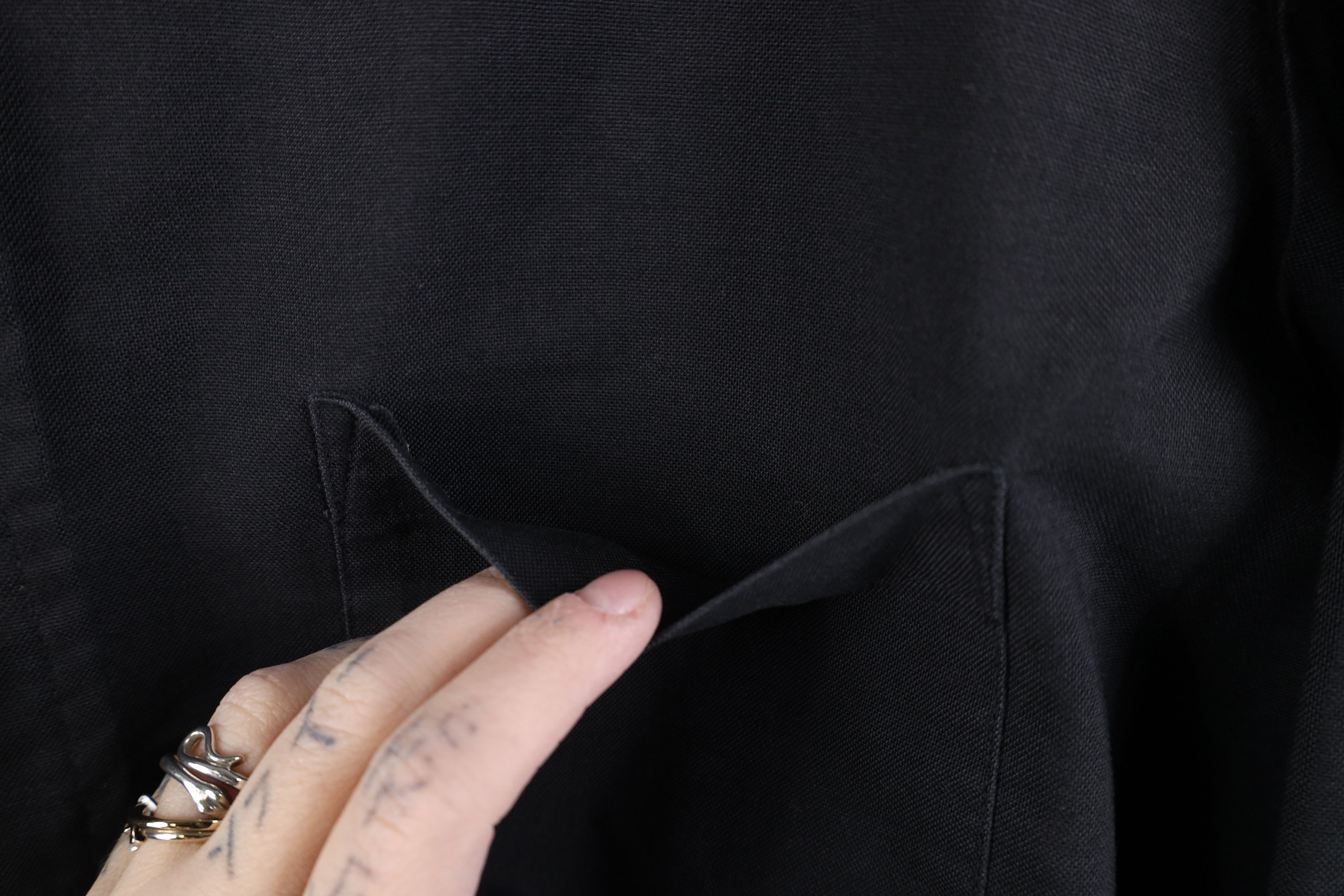 Vintage Vintage 90s Streetwear Band Collar Button Shirt Black USA Size US M / EU 48-50 / 2 - 5 Thumbnail