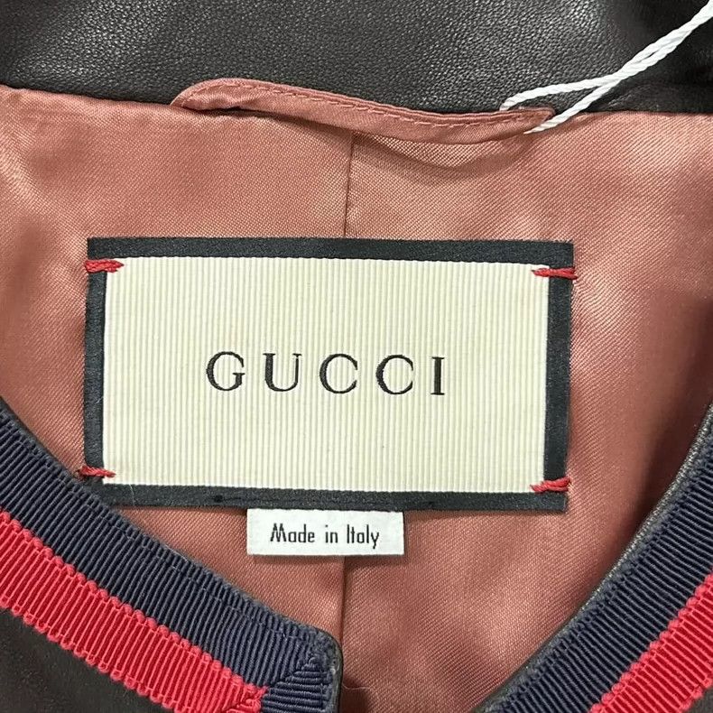 Gucci Gucci Black and red pearl button leather jacket 2502-Nextar Size US XXS / EU 40 - 4 Thumbnail