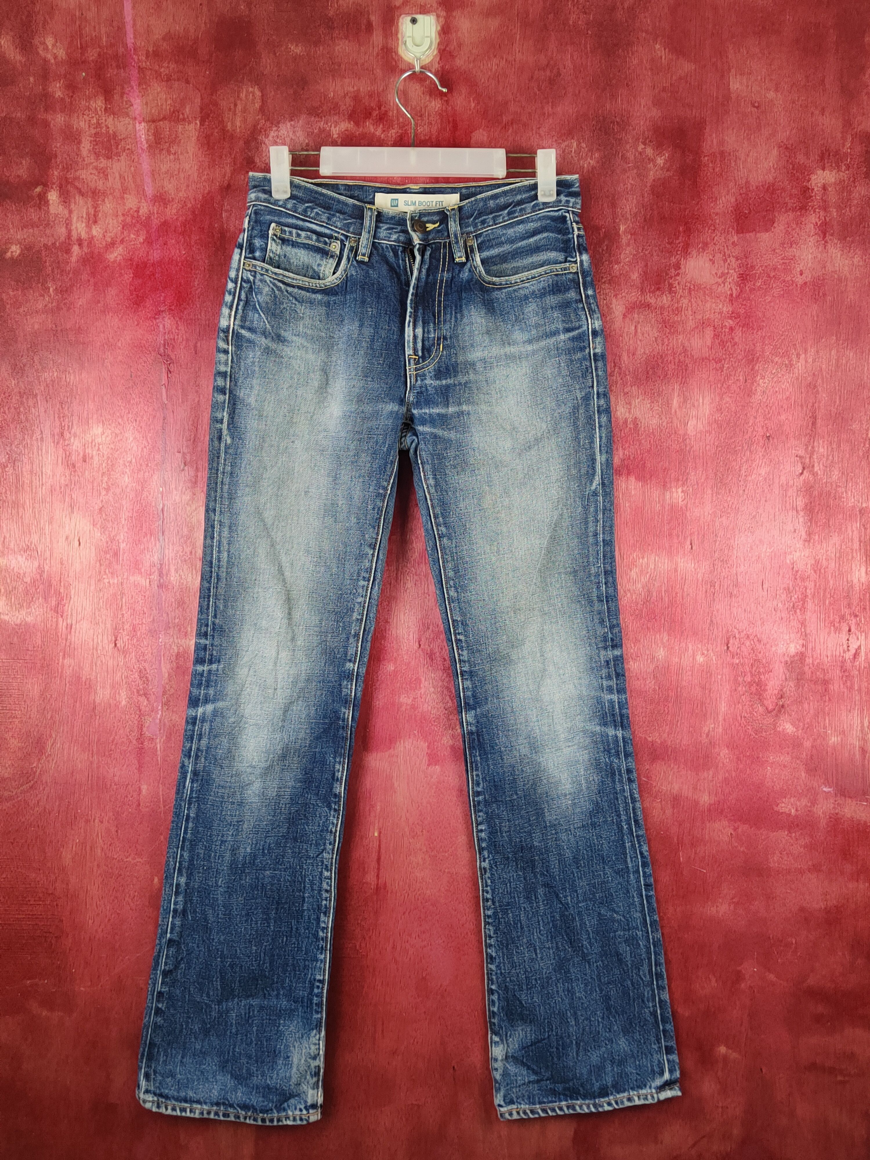 Gap Gap slim boot fit Dark Blue Distressed Ripped Jeans #S2355 Size 28" / US 6 / IT 42 - 1 Thumbnail