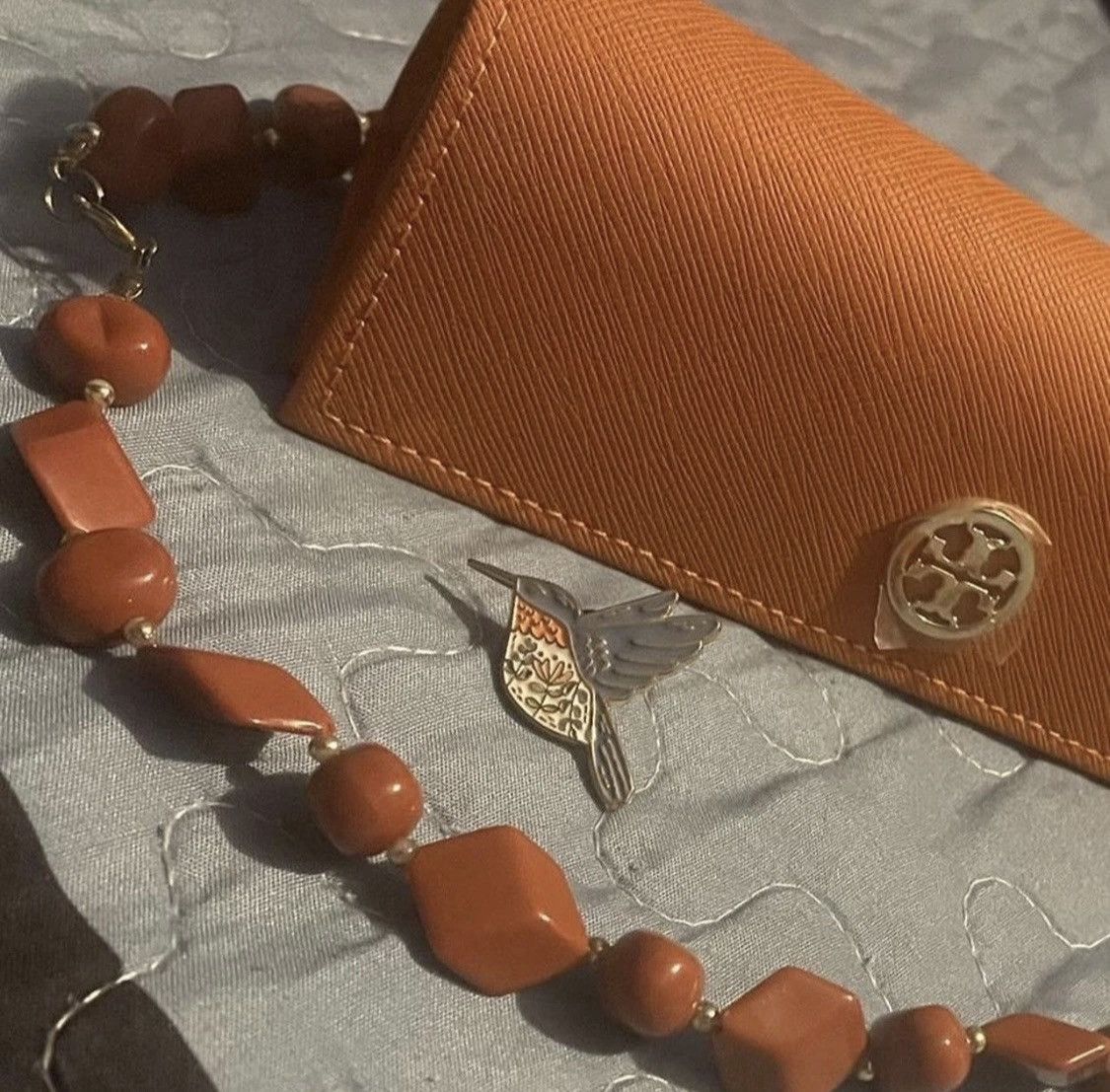 Tory Burch Caramel Burnt Orange Butterscotch Accessories Eyeglass Case Size ONE SIZE - 2 Thumbnail