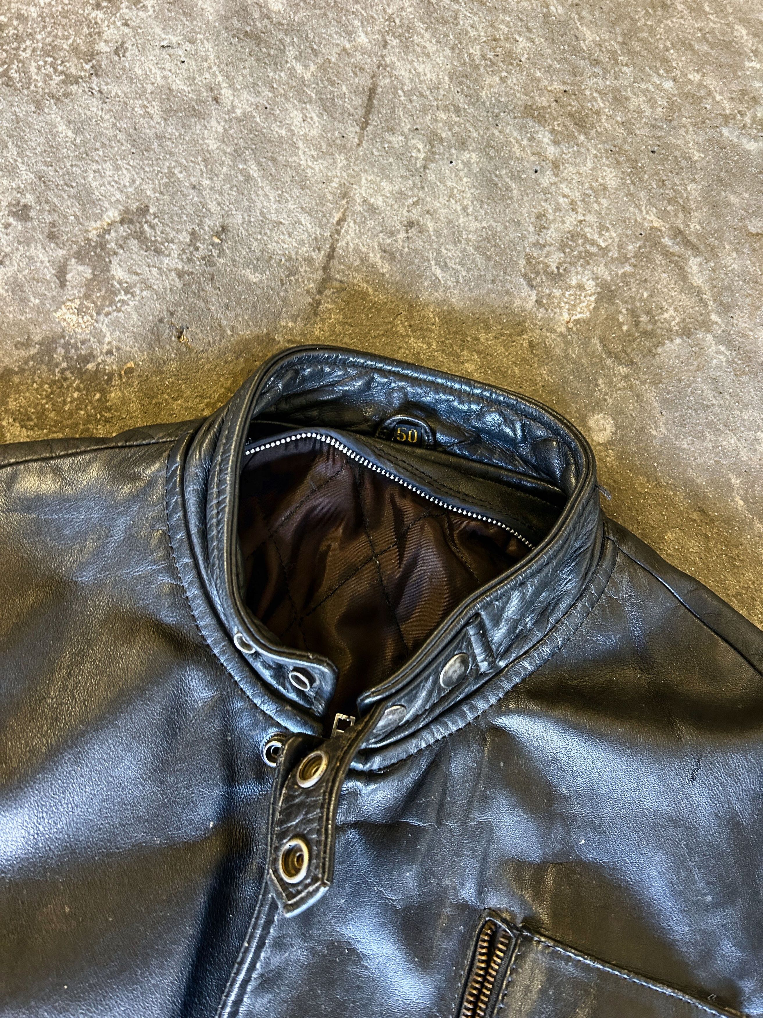 Japanese Brand Vintage Leather Cafe Racer Jacket Minimal Biker Style Size US M / EU 48-50 / 2 - 14 Thumbnail