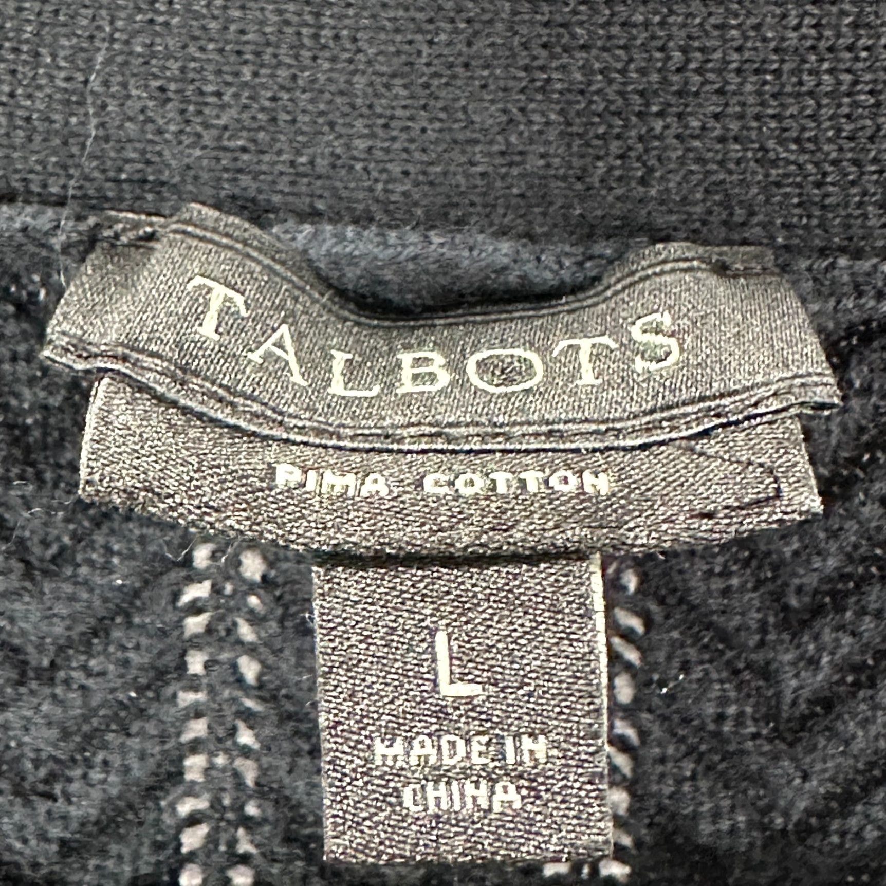 Talbots Talbots Sweater Cardigan Womens Large Black Pima Cotton Button Front V Neck Size L / US 10 / IT 46 - 3 Thumbnail