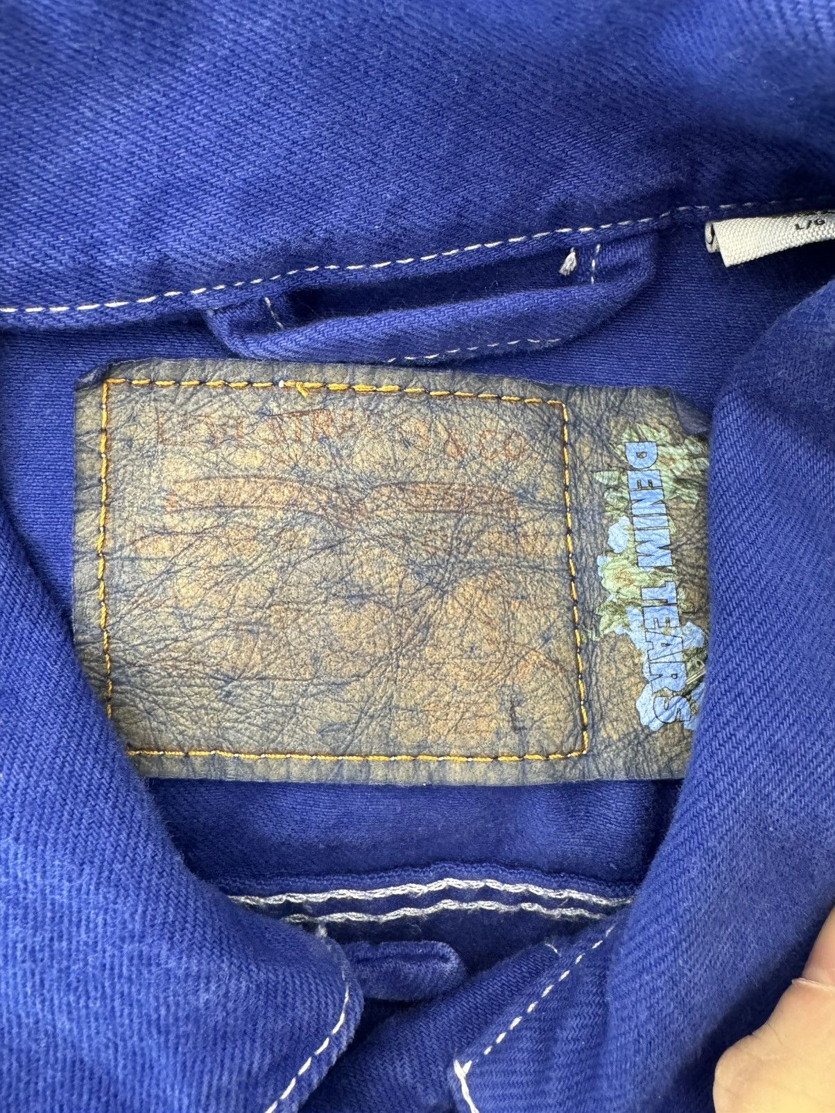 (B).Stroy × DENIM TEARS Denim Tears Bstroy Type-2 Denim Trucker Jacket Blue Size US L / EU 52-54 / 3 - 3 Thumbnail
