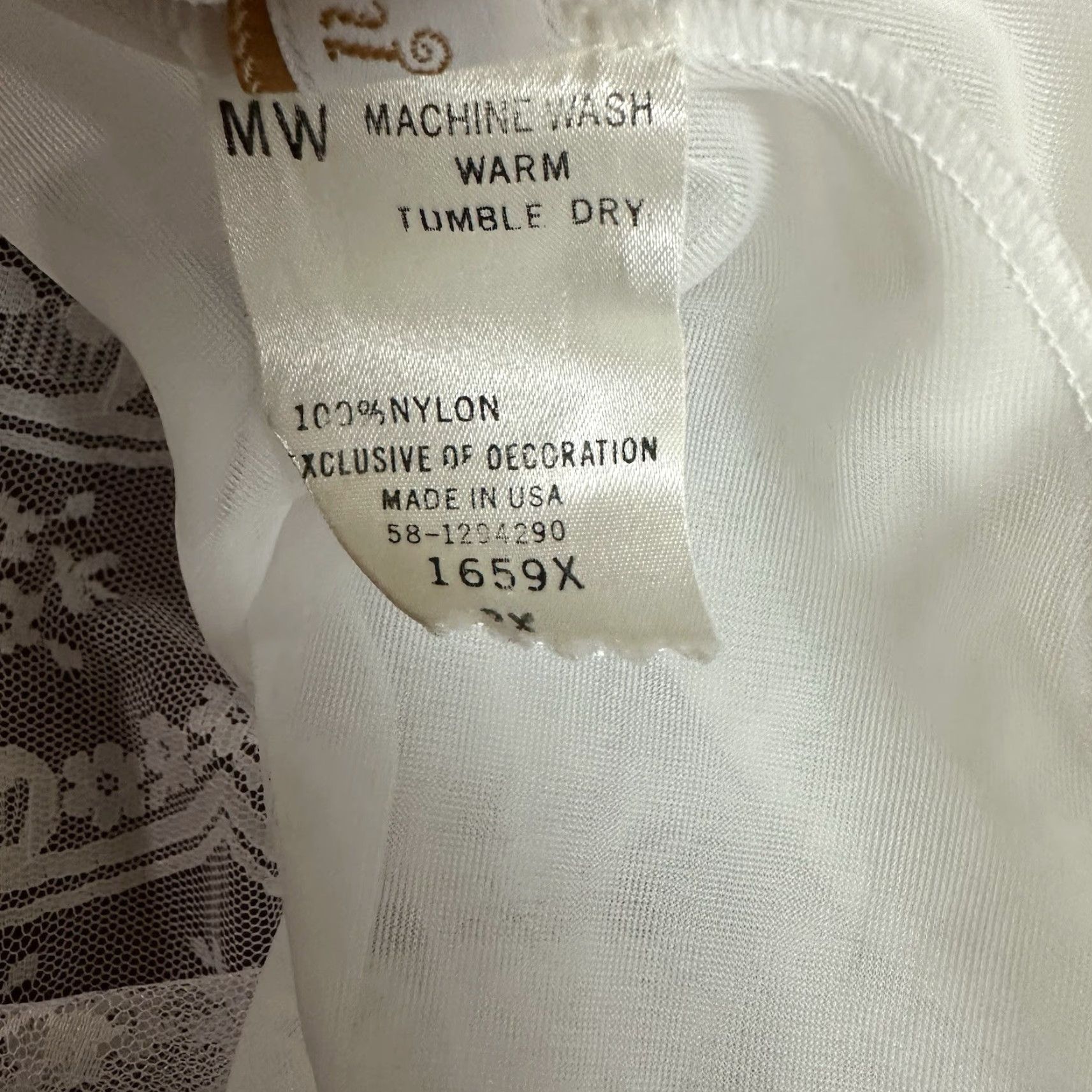 Vintage VINTAGE Elise Stevens White Sheer Chiffon Lace Nylon Peignoir Robe Plus Size 2X Size ONE SIZE - 6 Thumbnail