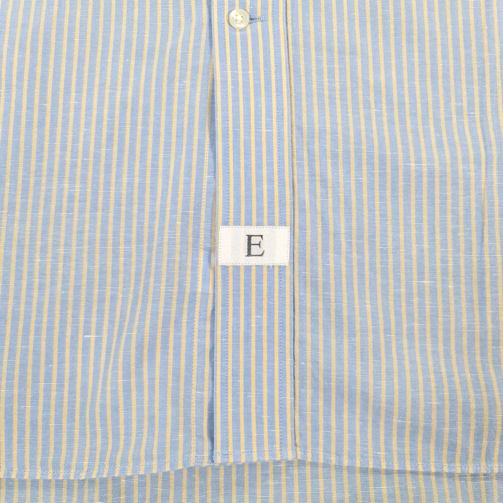 Emmett Emmett London Mens Shirt Blue 17 Linen Blend Striped Double Cuffs Button Up XS? No, XL Size US XL / EU 56 / 4 - 4 Thumbnail