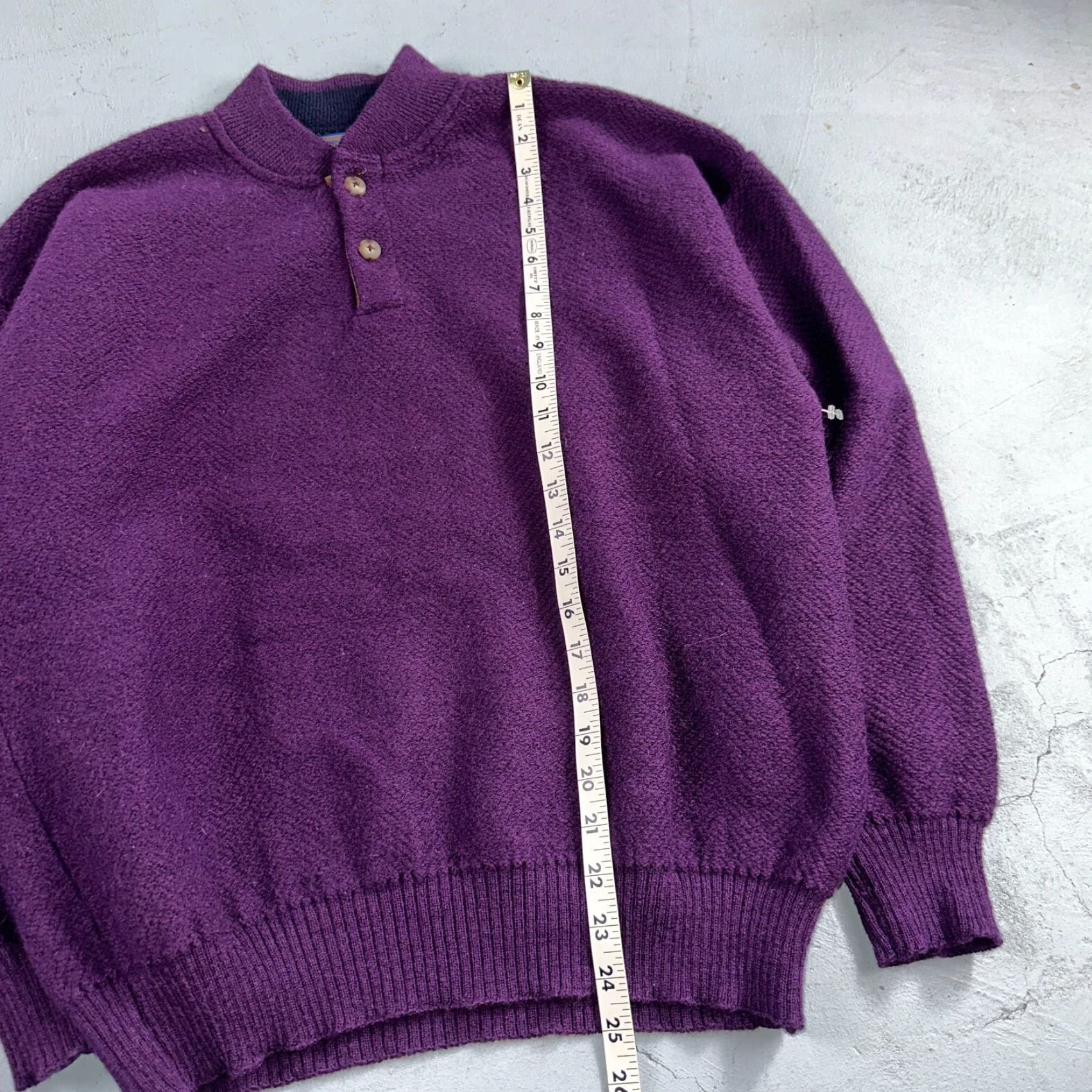 Pendleton VINTAGE Pendleton Sweater Mens XL Wool Purple 80s Henry Neck Elbow Patch Pullover Casual Size US XL / EU 56 / 4 - 7 Thumbnail