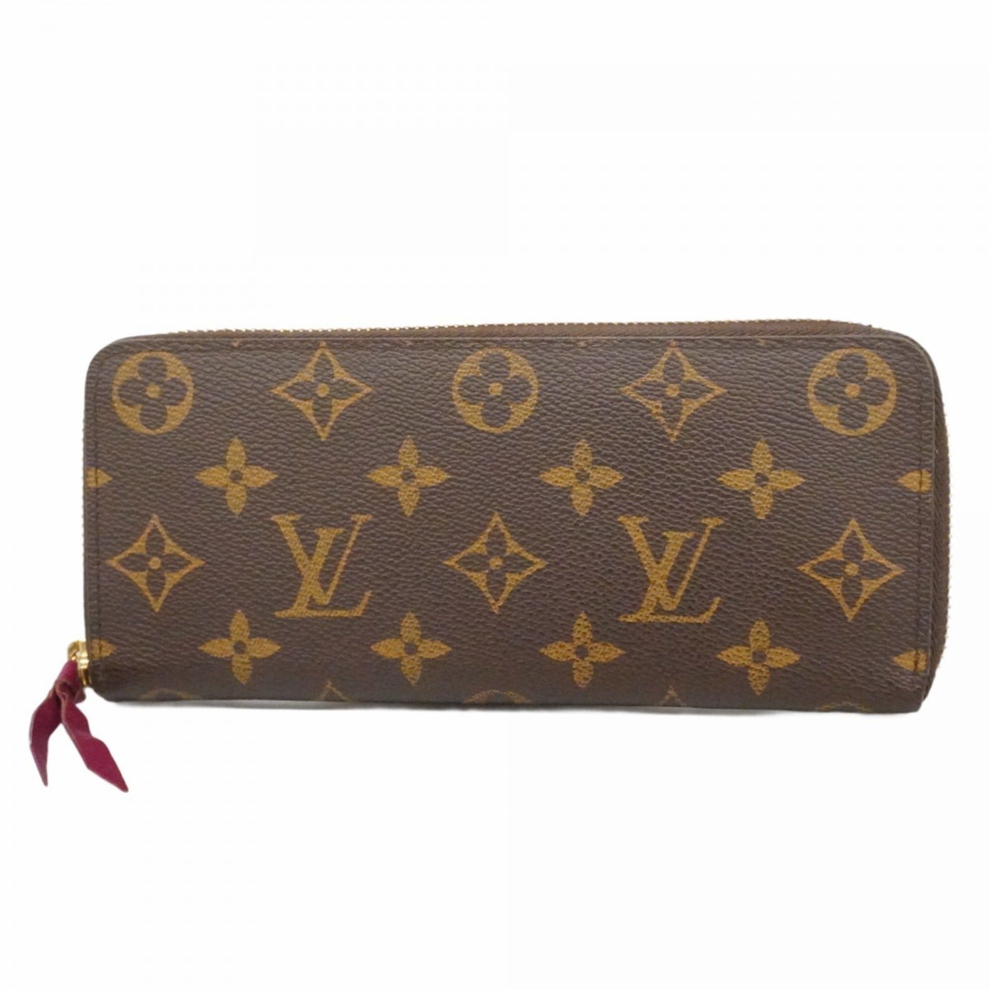 Louis Vuitton Monogram Portefeuille Clemence Long Wallet M60742 Fuchsia Women's