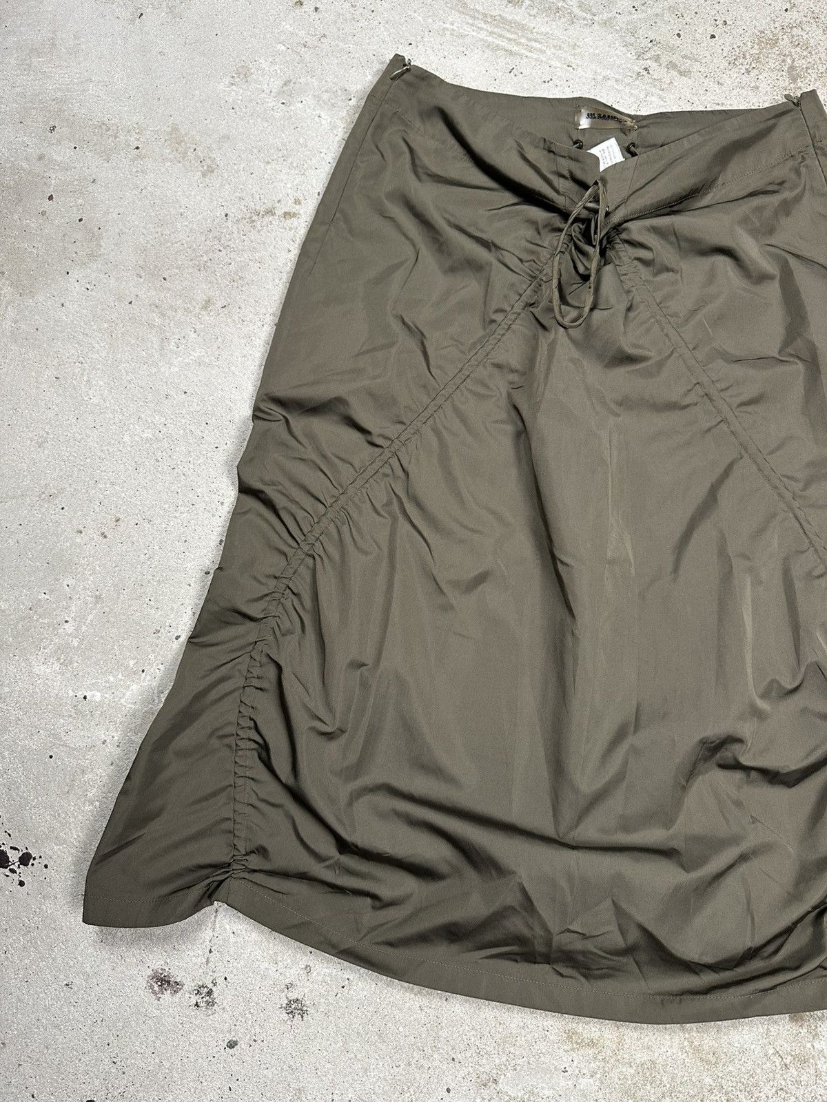 Jil Sander Vintage 2000s Jil Sander Green Khaki Drawstring Skirt Size 25" / US 0 / IT 36 - 5 Thumbnail