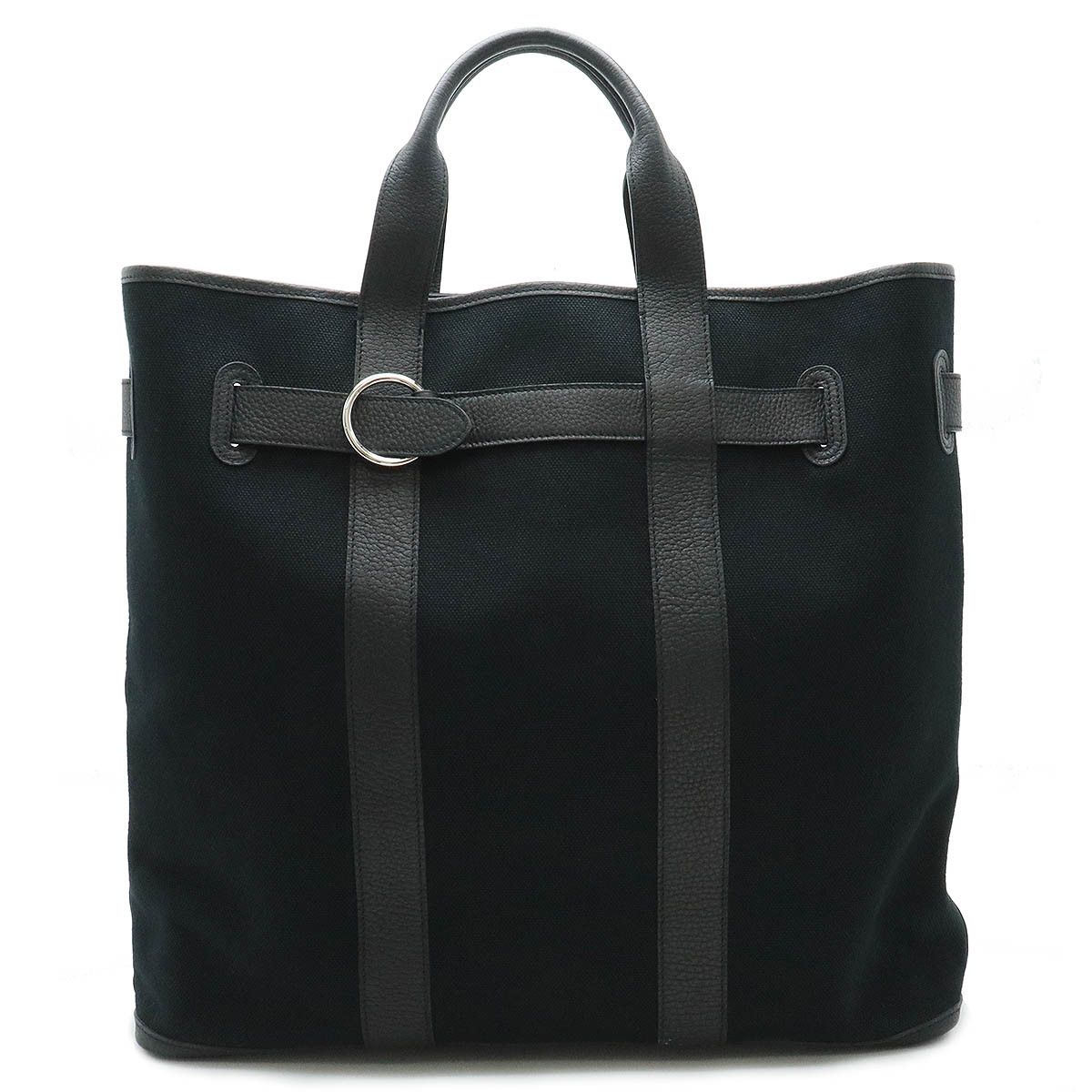 Hermes Hermes Hermes Canvas/Leather Petit Ceinture Tote Bag Canvas Tote Bag in Very Good Condition Size ONE SIZE - 1 Thumbnail