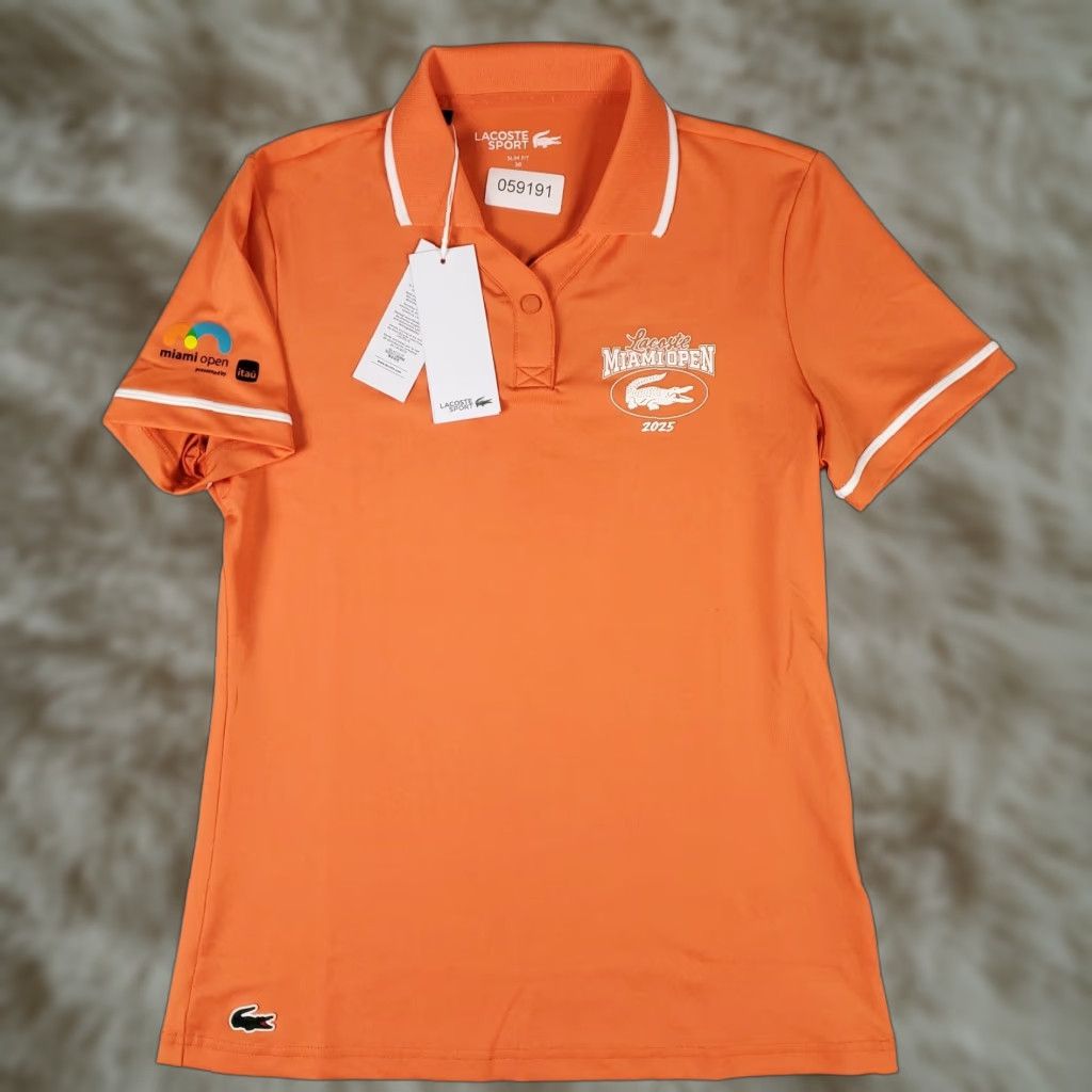 Lacoste Shirt Size 36 Orange Miami Open 2025 Polo Sport Slim Fit Womens