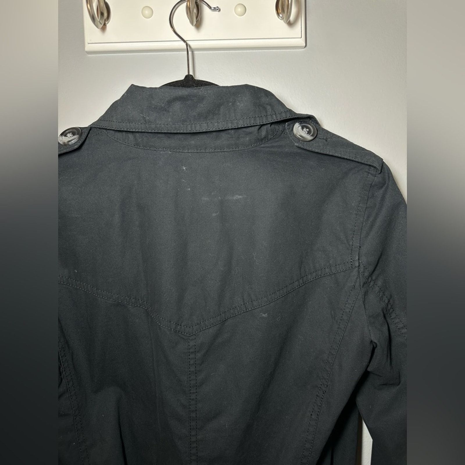 Gap GAP Womens Sz XS Black Double Breasted Belted Trench Coat Size XS / US 0-2 / IT 36-38 - 4 Thumbnail