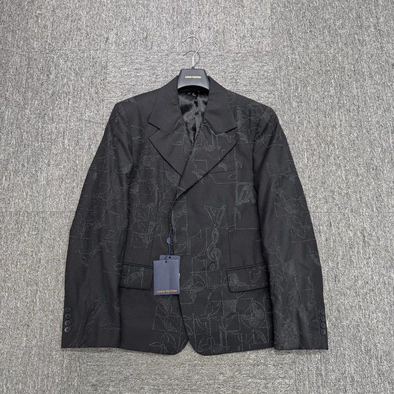Louis Vuitton louis vuitton black embroidered suit jacket-dmc Size US M / EU 48-50 / 2 - 1 Thumbnail