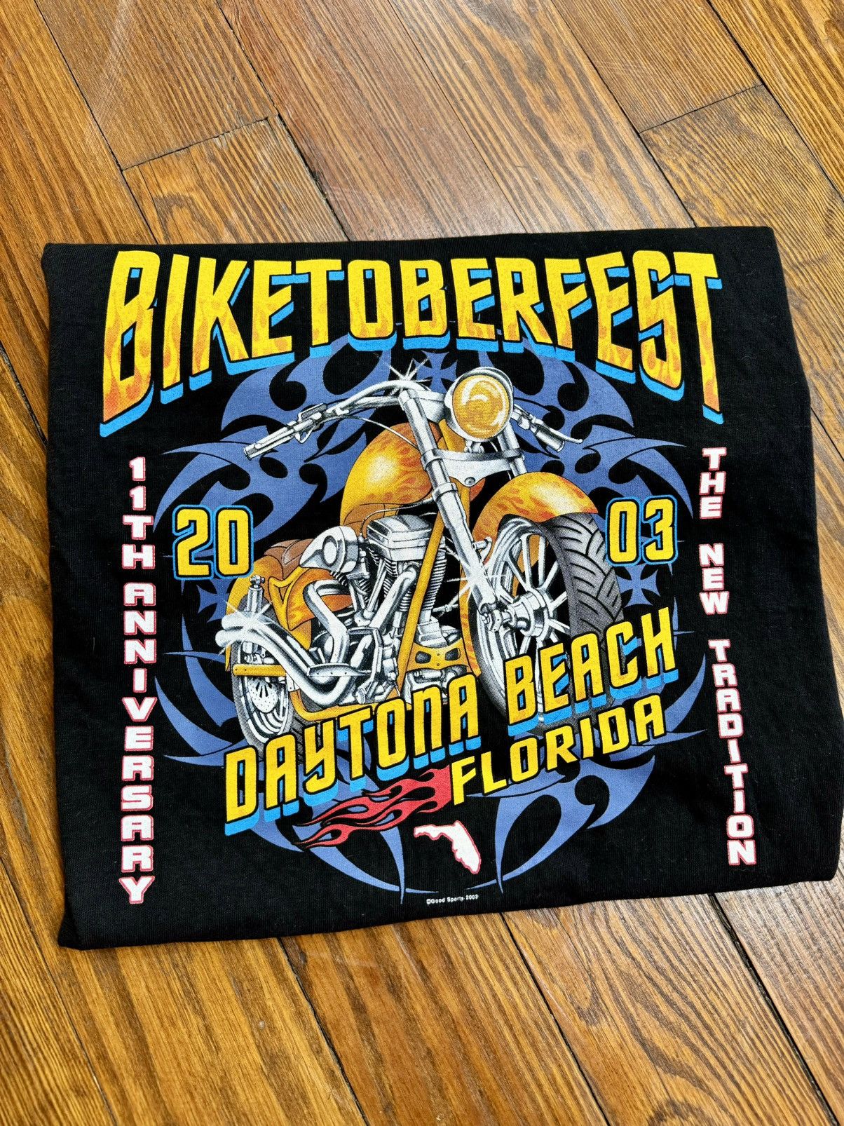 Band Tees × Harley Davidson × Vintage 2003 Sturgis Motorcycle Vintage Halloween Biker T-Shirt Size US L / EU 52-54 / 3 - 4 Thumbnail