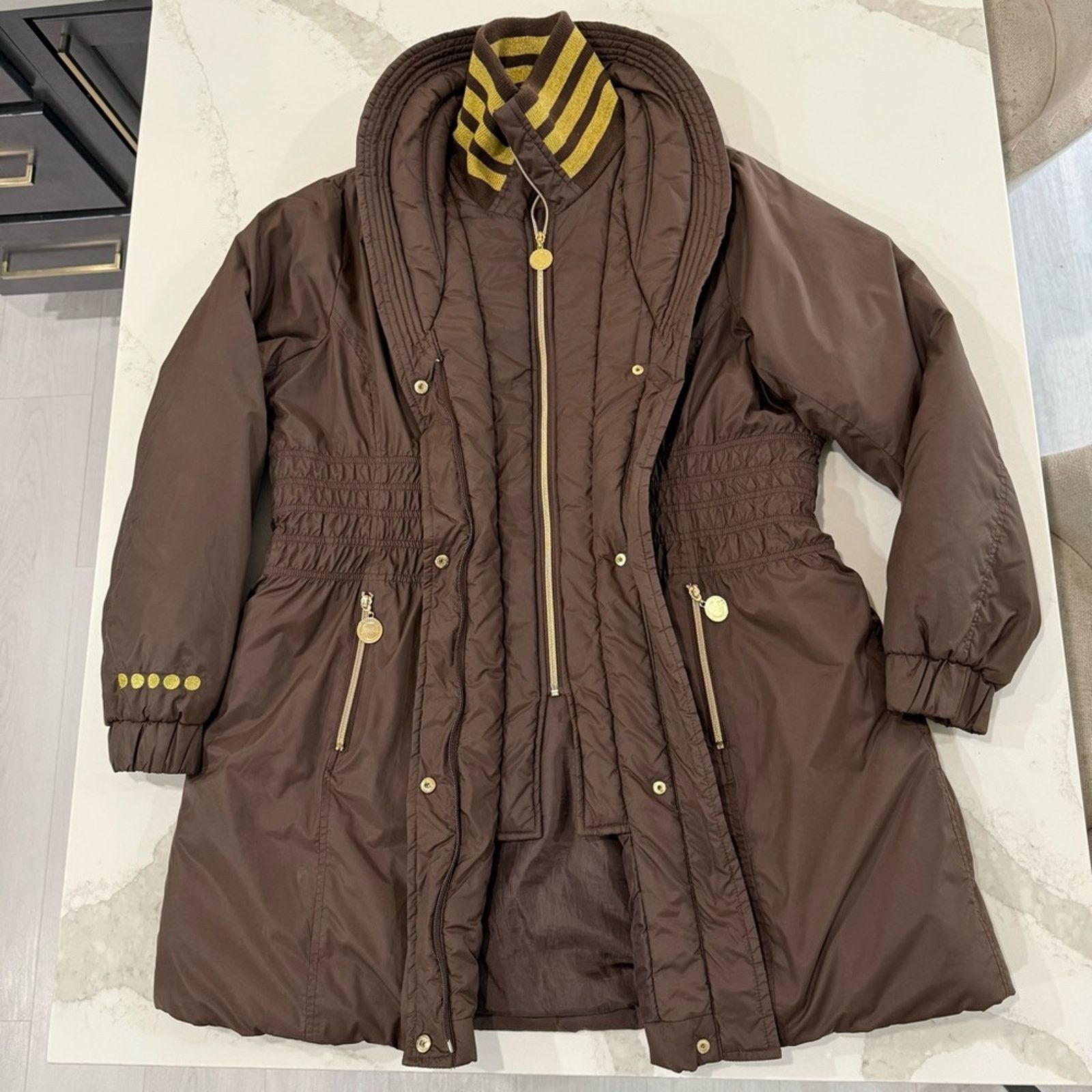 Coogi Vintage COOGI Long Puffer Coat Cinch Waist Women’s 2X Brown Size XXL / US 16-18 / IT 52-54 - 6 Thumbnail