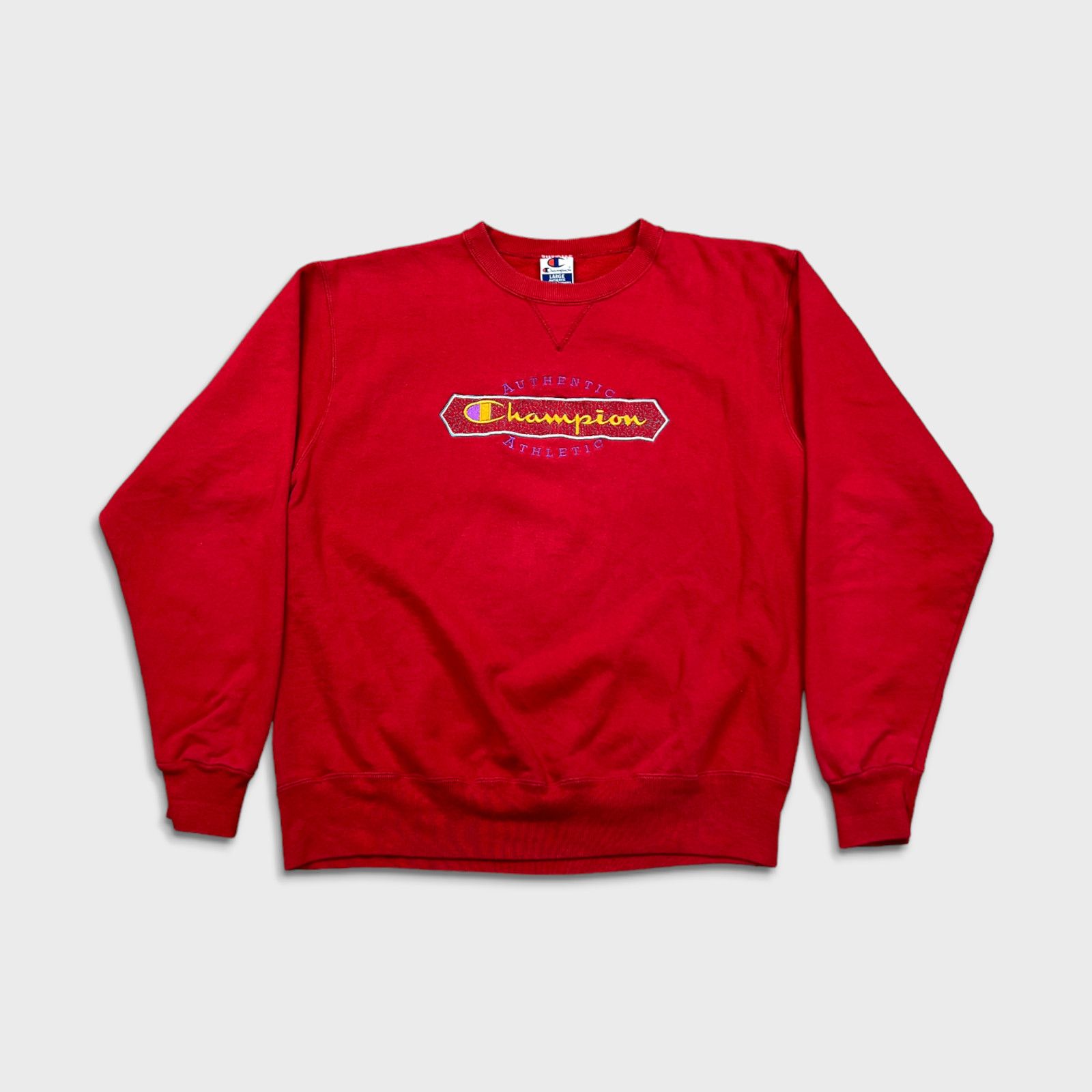 Champion × Vintage Vintage Champion Sweatshirt Large Spell Out USA 90s Crewneck Size US L / EU 52-54 / 3 - 1 Thumbnail