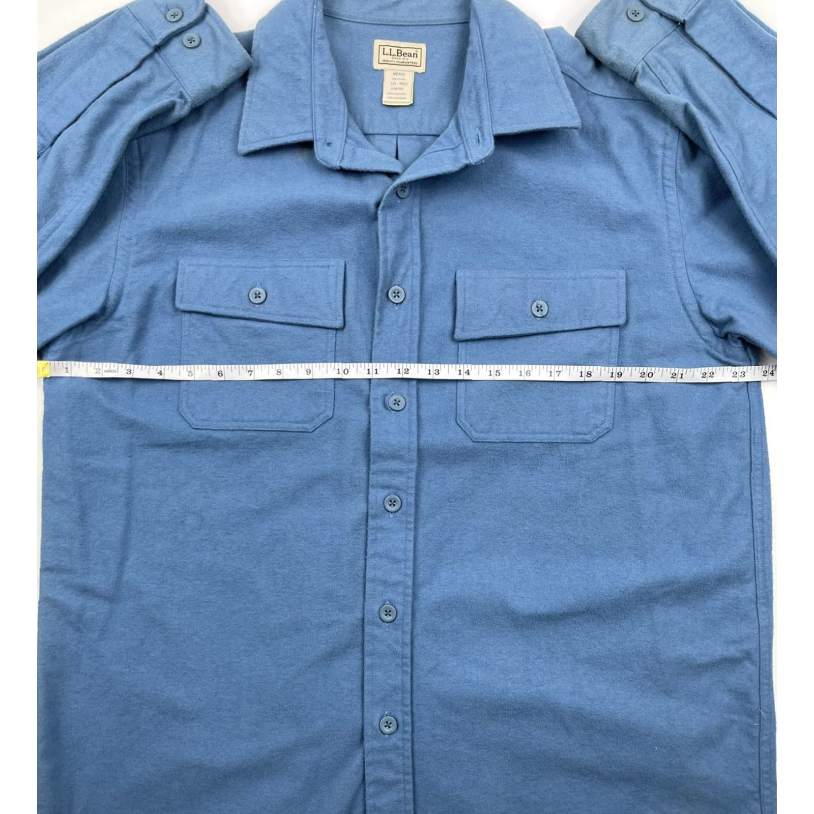 Vintage VINTAGE L.L. Bean Flannel Shirt Heavyweight Light Blue Long Sleeve Button-Up Size L USA Mens Size US L / EU 52-54 / 3 - 4 Thumbnail