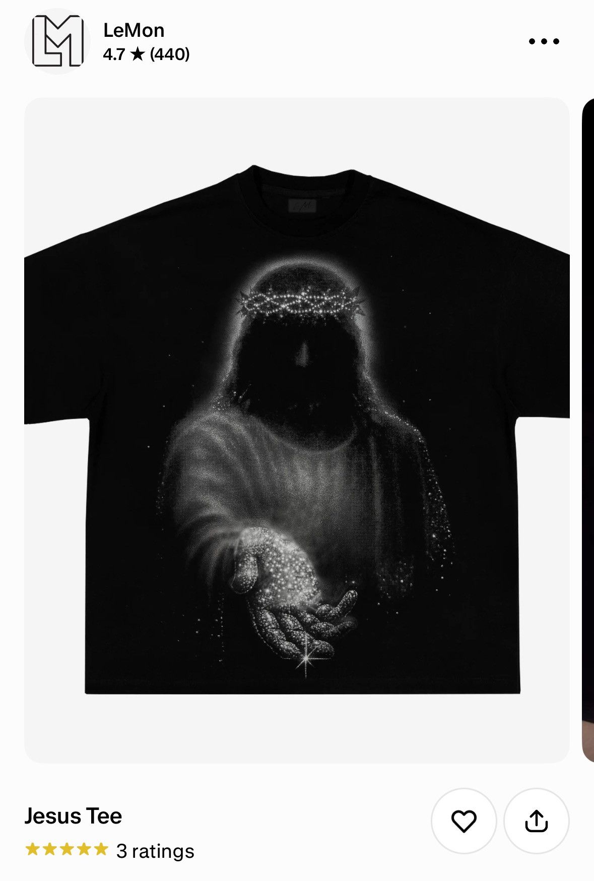 Other LeMon - Jesus Tee Size US L / EU 52-54 / 3 - 1 Thumbnail