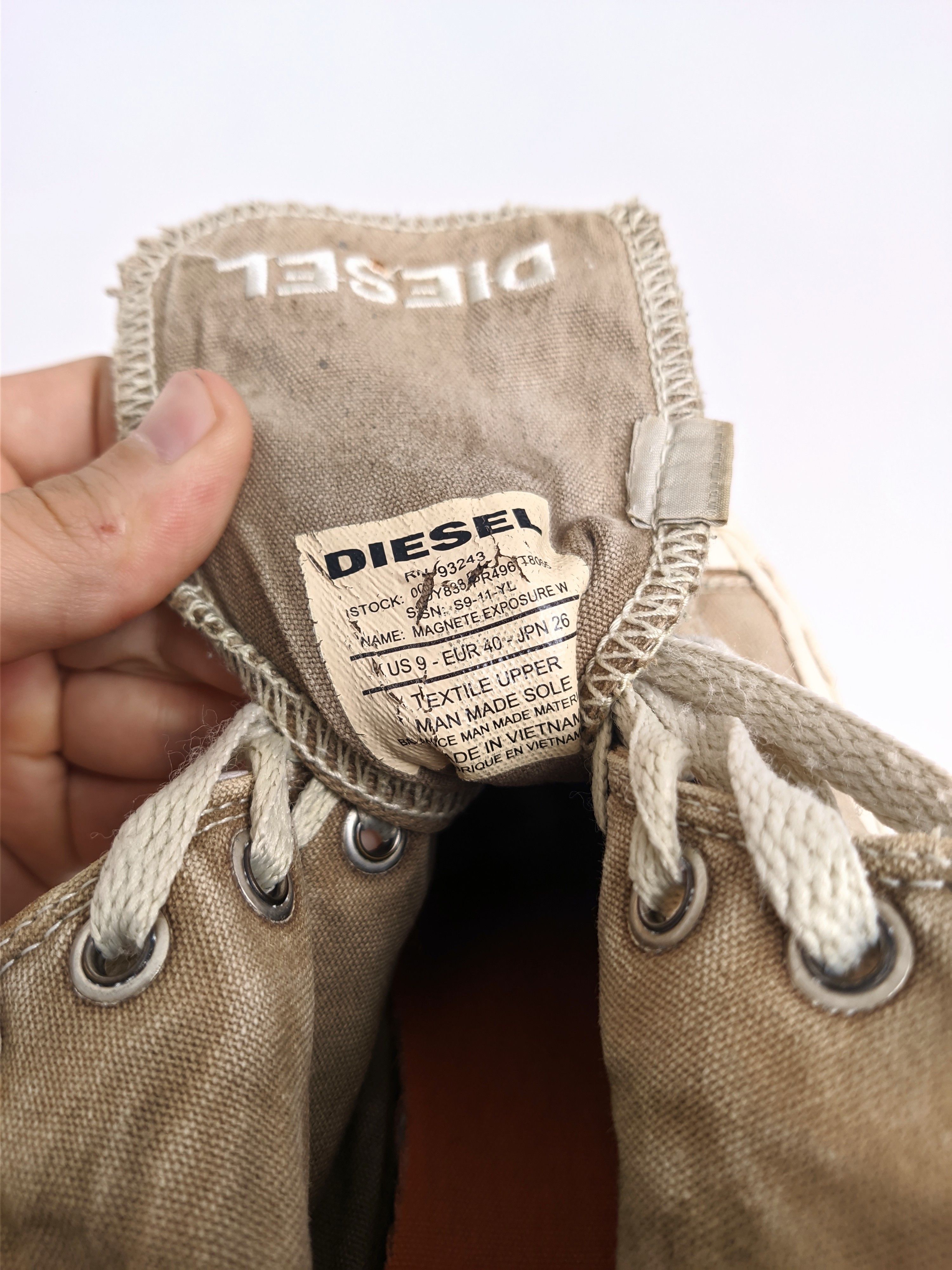 Diesel × Vintage Vintage diesel hi top sneakers avant garde cotton Size US 9 / IT 39 - 8 Thumbnail