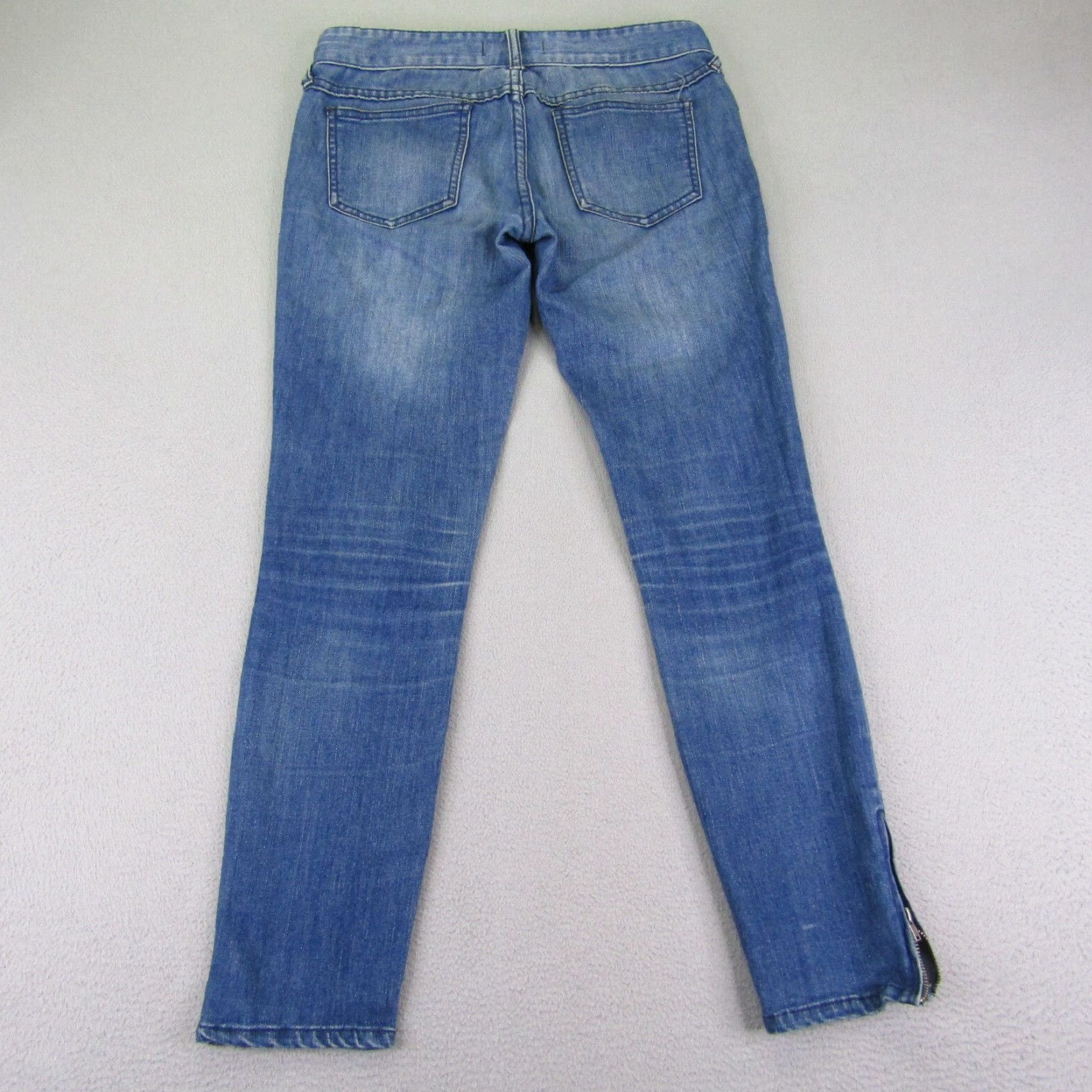 Free People VINTAGE Free People Jeans Women's Skinny Pants 26 Blue Denim Ankle Zip Stretch Pockets 2010s Womens Size 26" / US 2 / IT 38 - 5 Thumbnail