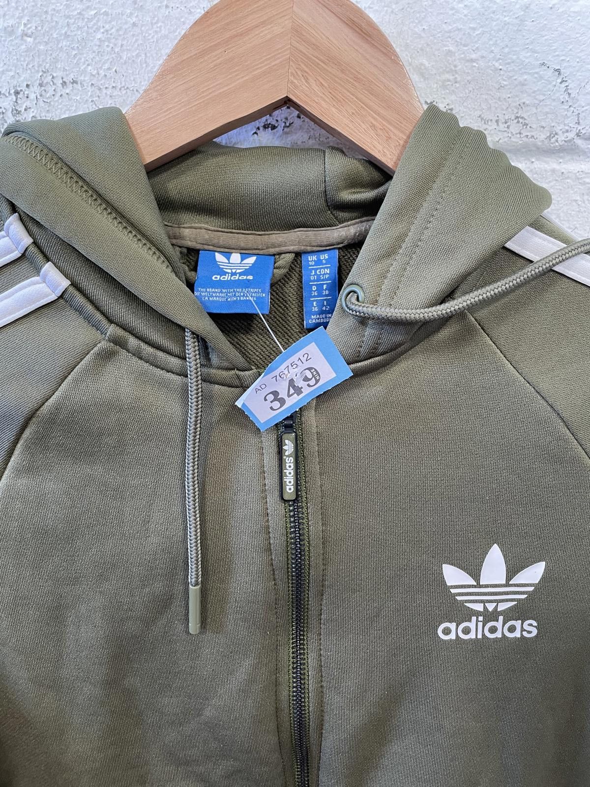 Adidas Adidas Kids Unisex Olive Green Hoodie Sweatshirt Size US XL / EU 56 / 4 - 2 Thumbnail