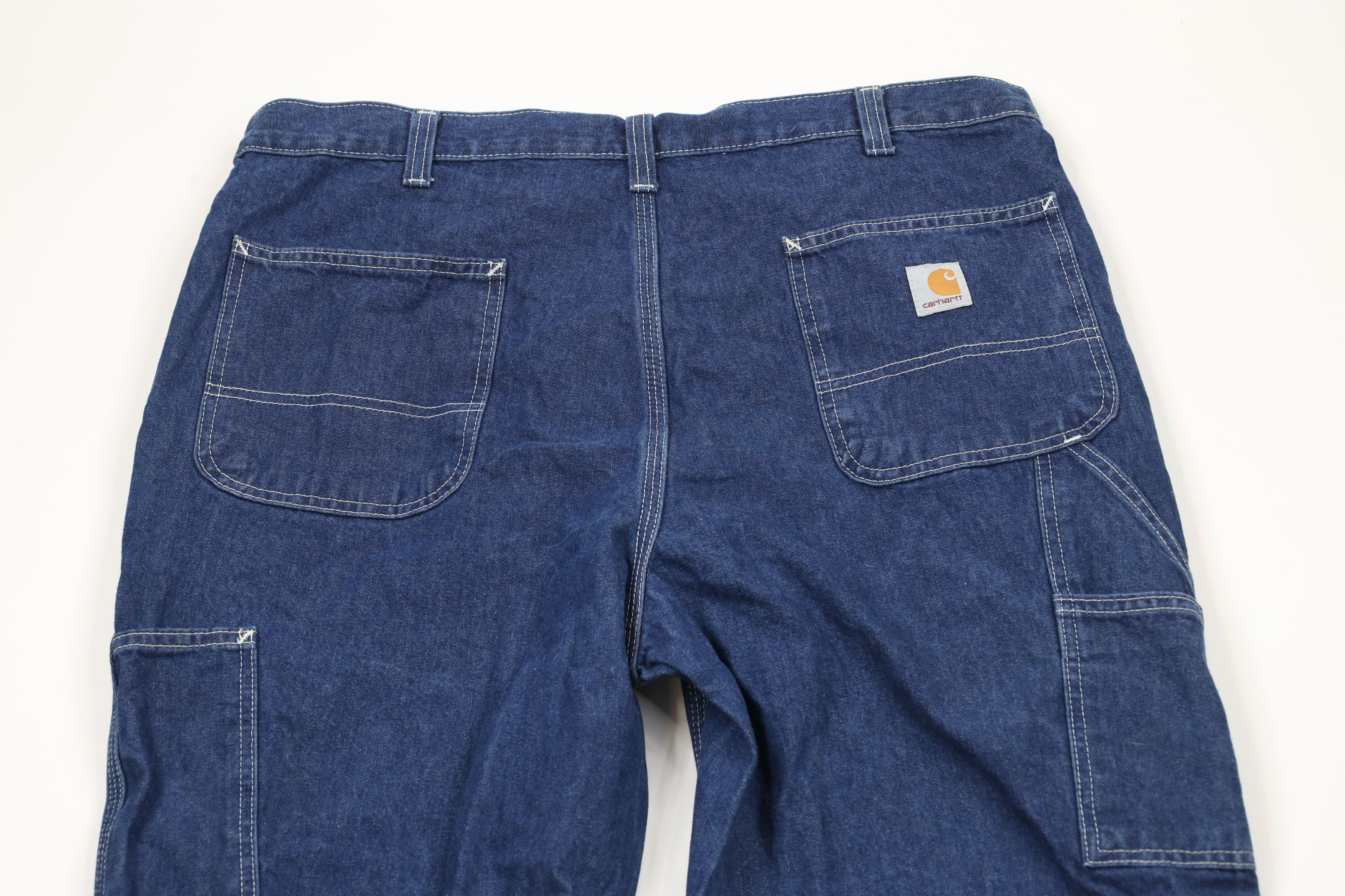 Carhartt × Vintage Vintage Carhartt Wide Leg Dungaree Carpenter Denim Jeans Size US 38 / EU 54 - 13 Thumbnail