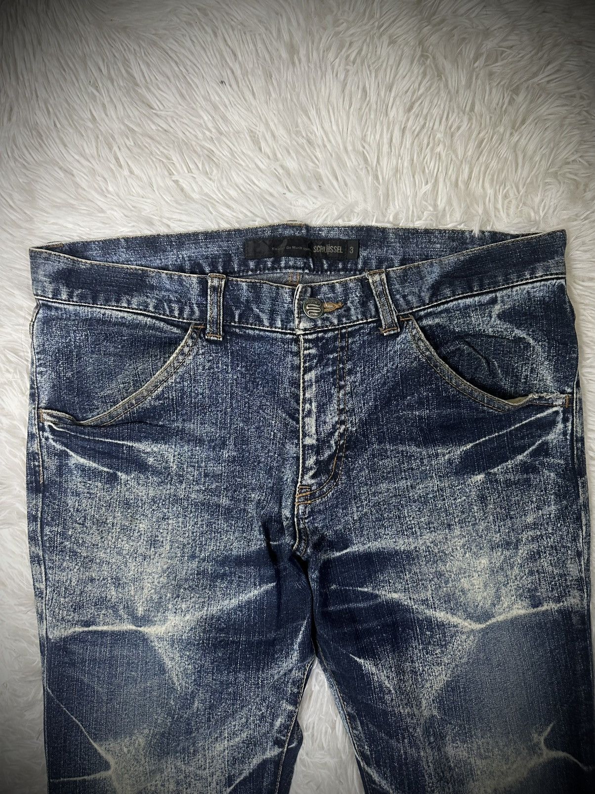 Japanese Brand 💥rare💥 2000s schlussel whiskers flare denim jeans Size US 32 / EU 48 - 4 Thumbnail
