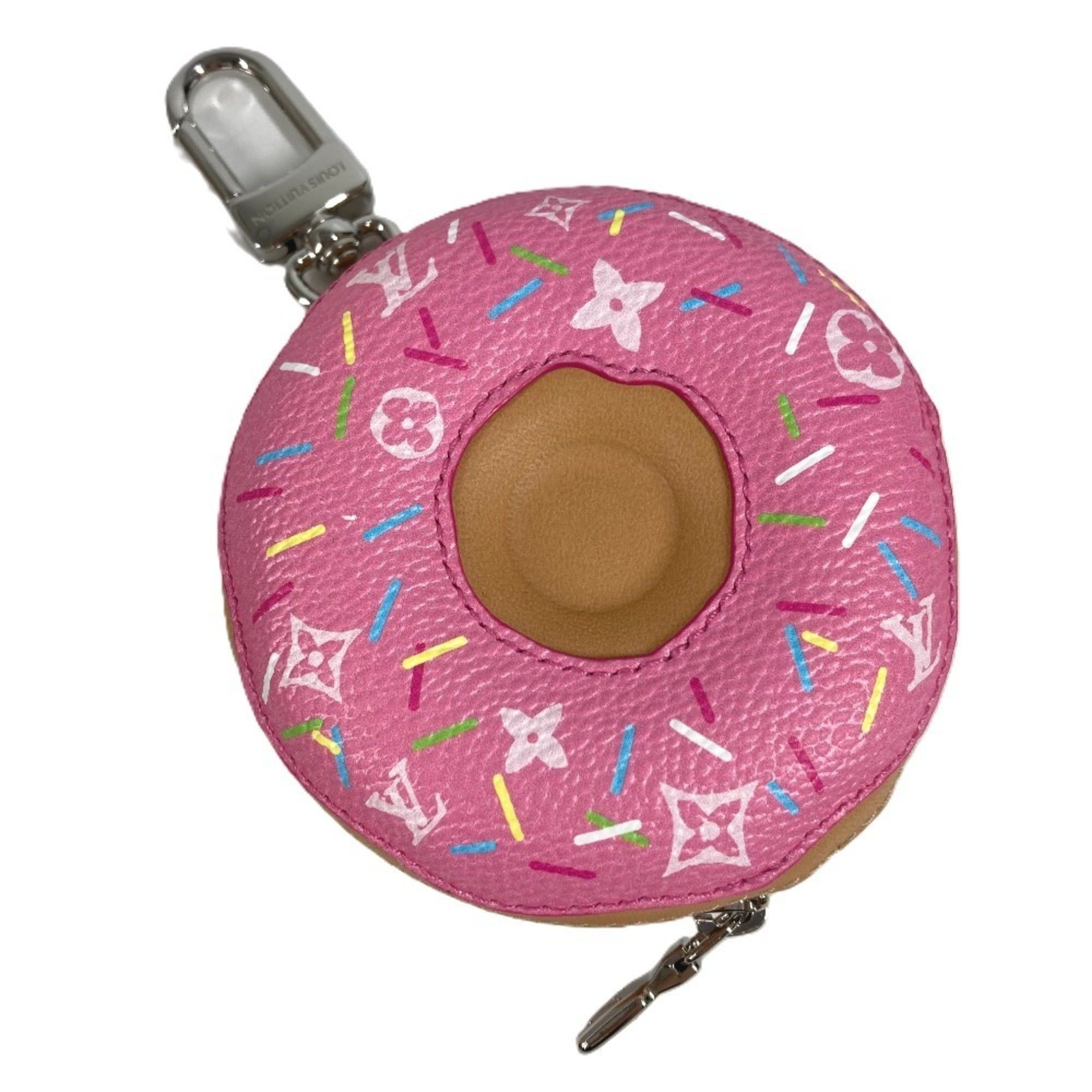 LOUIS VUITTON M02549 Monogram Donut Bag Charm - LV Charm Keychain Leather Canvas Men's/Women's Pink Like New