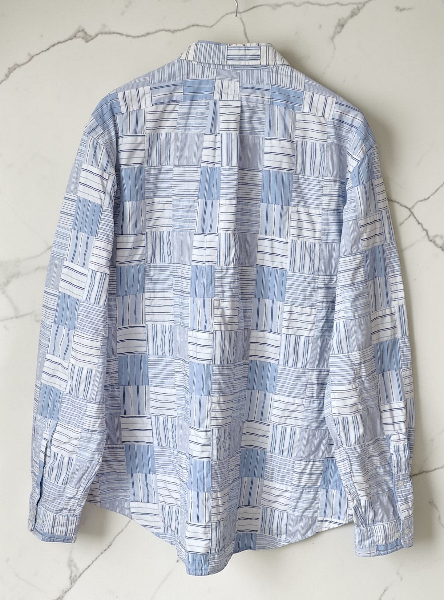 Polo Ralph Lauren RARE Ralph Lauren Polo Patchwork Heavy Button Shirt Size US XXL / EU 58 / 5 - 2 Thumbnail