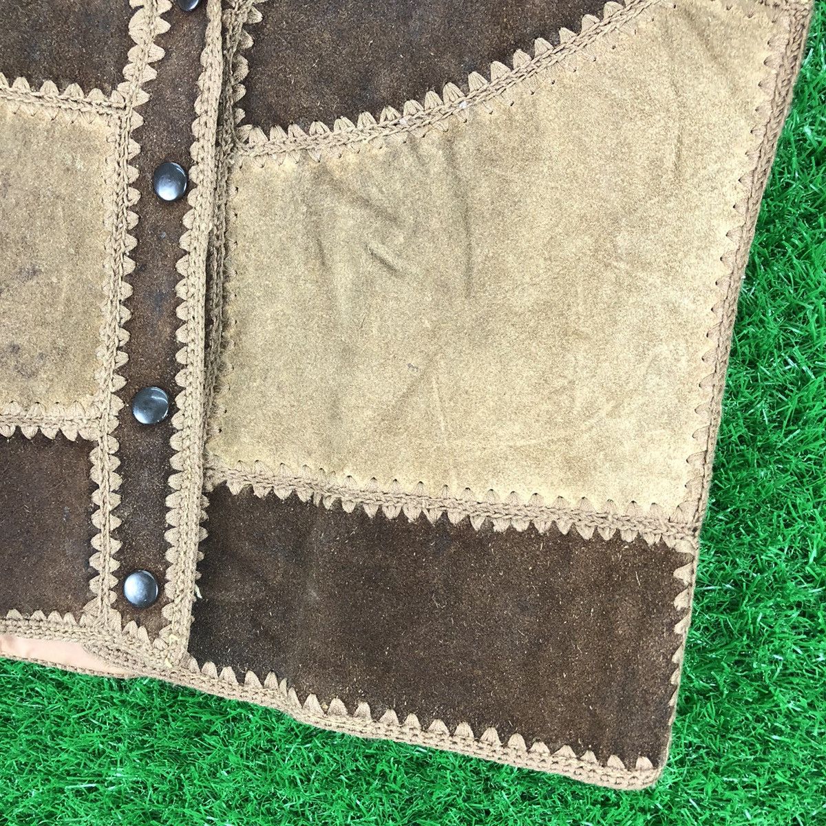 Vintage Vintage 80's Suede Leather Patchwork Vest Size US XS / EU 42 / 0 - 3 Thumbnail