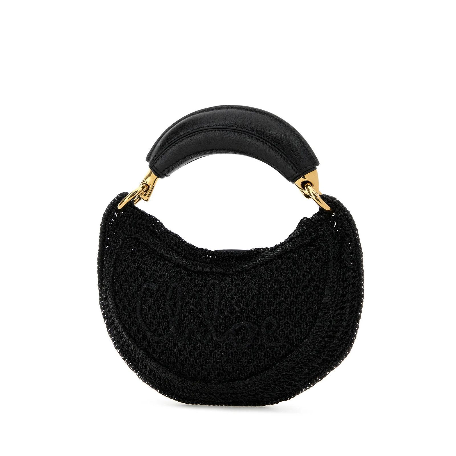 Chloe Chloe Summer Banana Mini Black Raffia Top Handle Bag New & A Size ONE SIZE - 2 Thumbnail