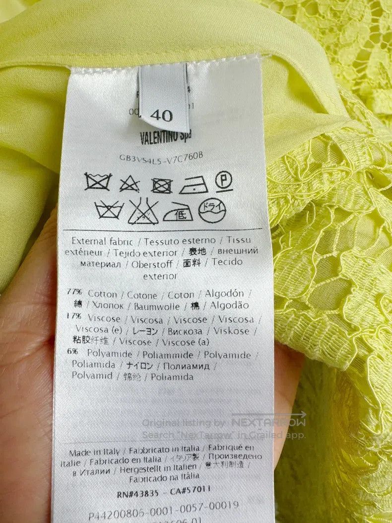 Valentino Valentino Yellow lace dress Size S / US 4 / IT 40 - 7 Thumbnail