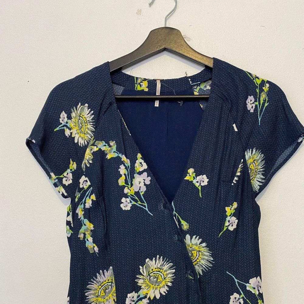 Free People Free People Blue Lost In You Cottage Floral Midi Dress Size XS / US 0-2 / IT 36-38 - 7 Thumbnail