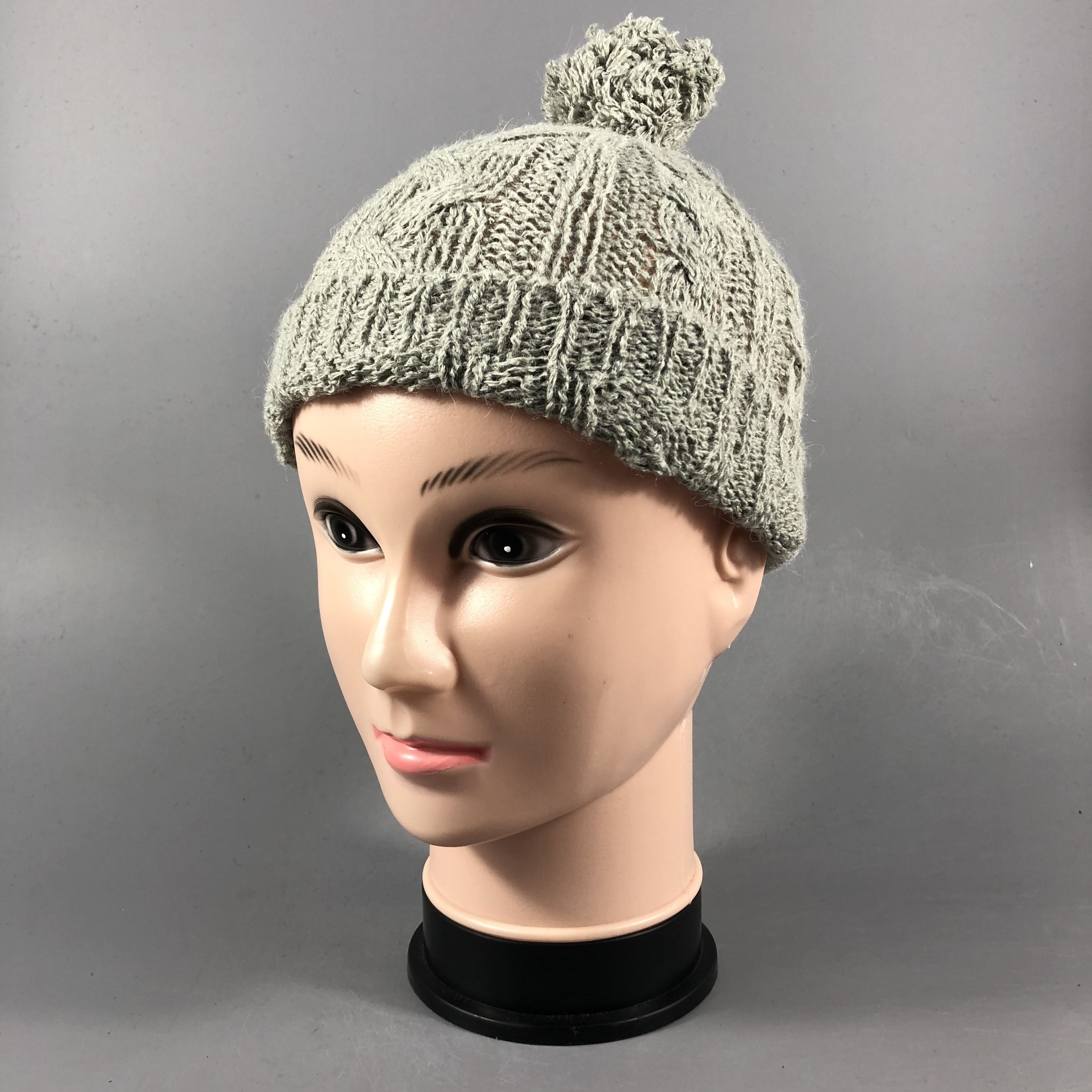 Japanese Brand Cable Knit Beanie Crochet Snowcap Hat Size ONE SIZE - 2 Thumbnail