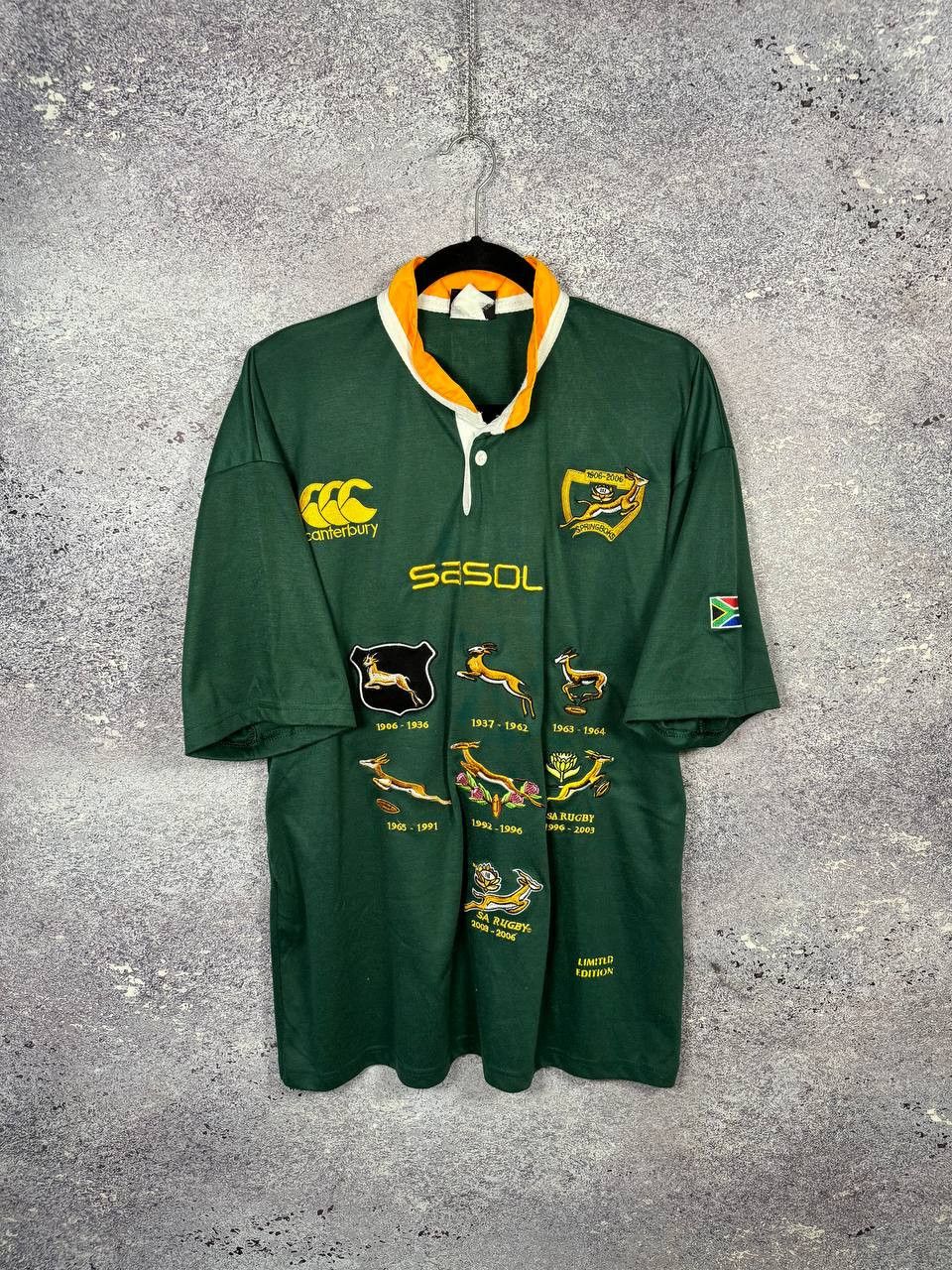 Canterbury of New Zealand South Africa Springbok Limited Edition Centenary Rugby Shirt Size US XL / EU 56 / 4 - 1 Thumbnail