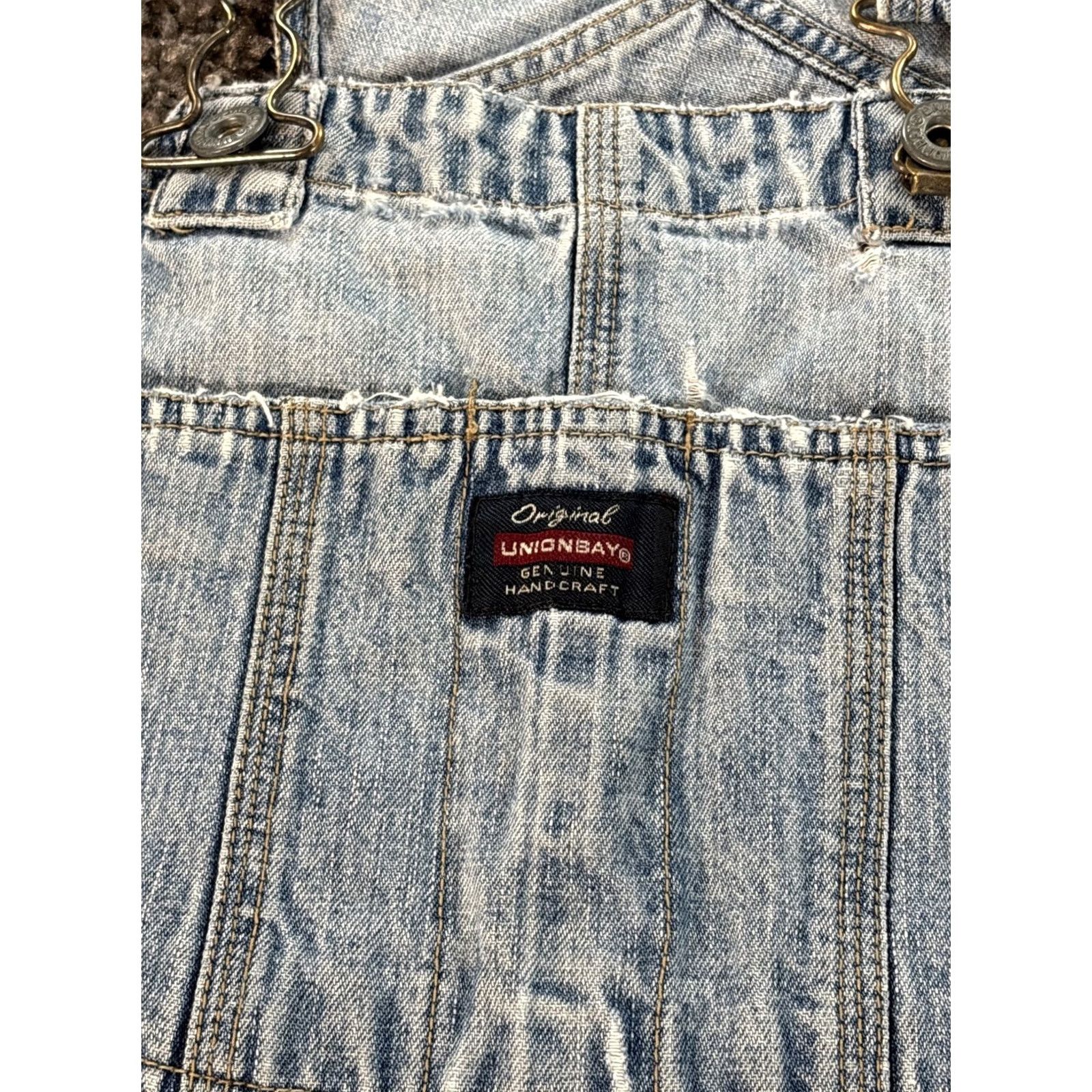 Vintage VINTAGE UNIONBAY Jeans Overalls Women Small Light Wash Denim Grunge 90s S Frayed Straight Blue Womens Size 28" / US 6 / IT 42 - 4 Thumbnail