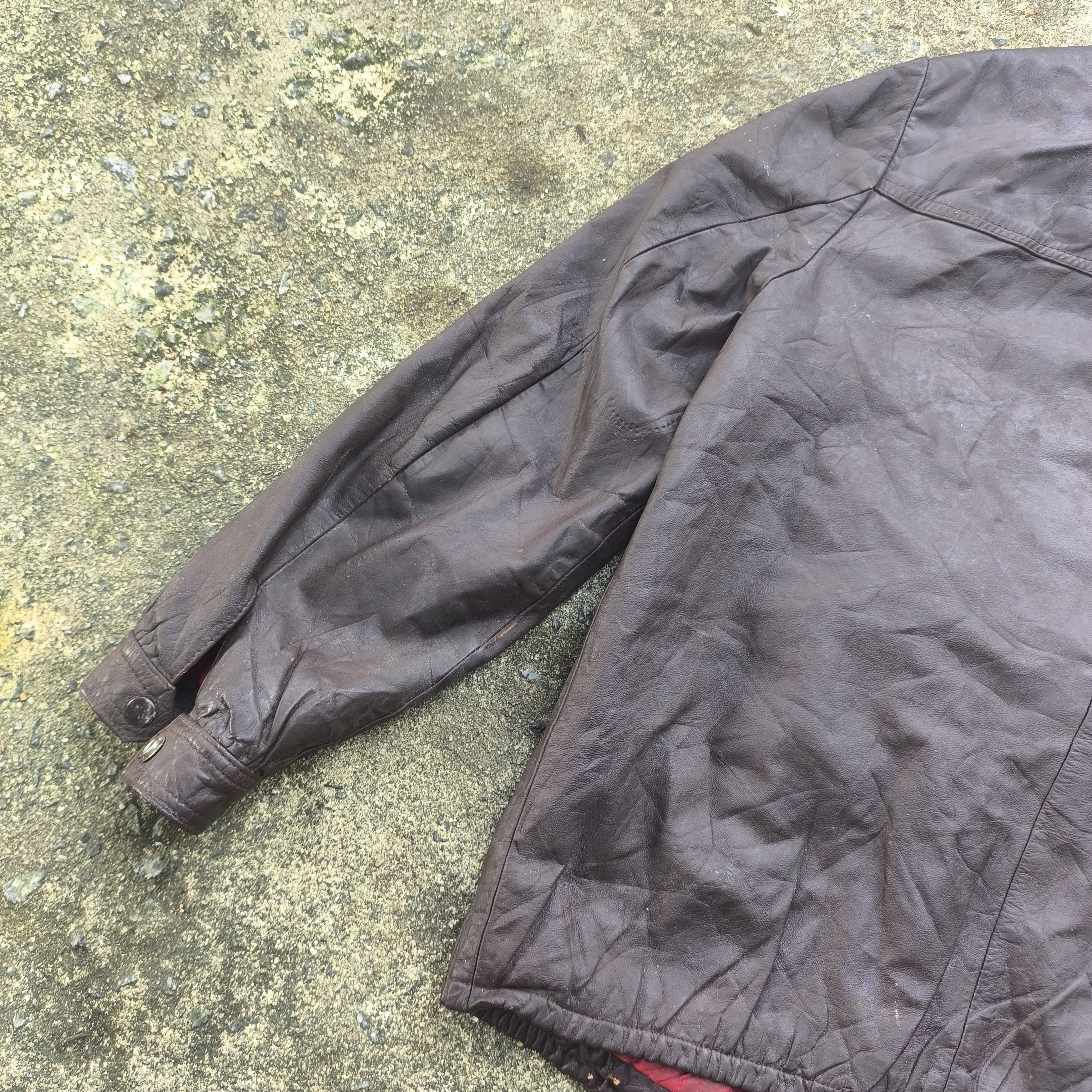 Vintage 80s vintage leather jacket biker dark brown Size M / US 6-8 / IT 42-44 - 10 Thumbnail