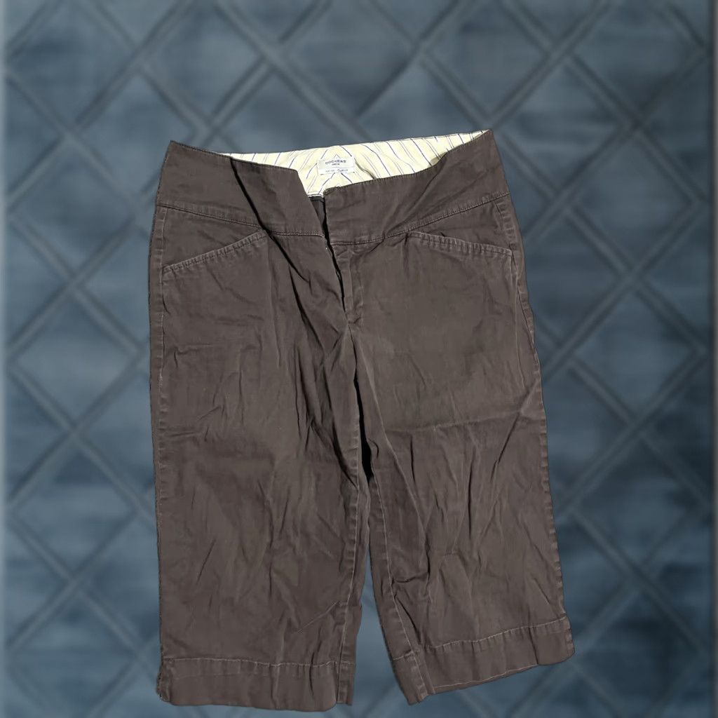Dockers VINTAGE Dockers Women Capri Pants 10P Mid Rise Stretch Cropped Brown Cotton Spandex Size 32" / US 10 / IT 46 - 1 Thumbnail