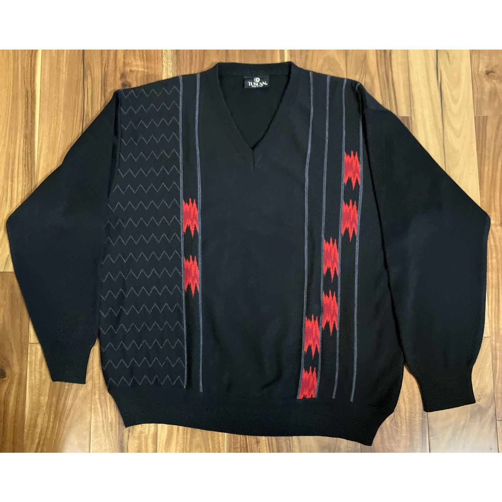 Other Tuscan Sweater Made In Italy Mens V-Neck Knit Pullover Cozy Size US L / EU 52-54 / 3 - 1 Thumbnail