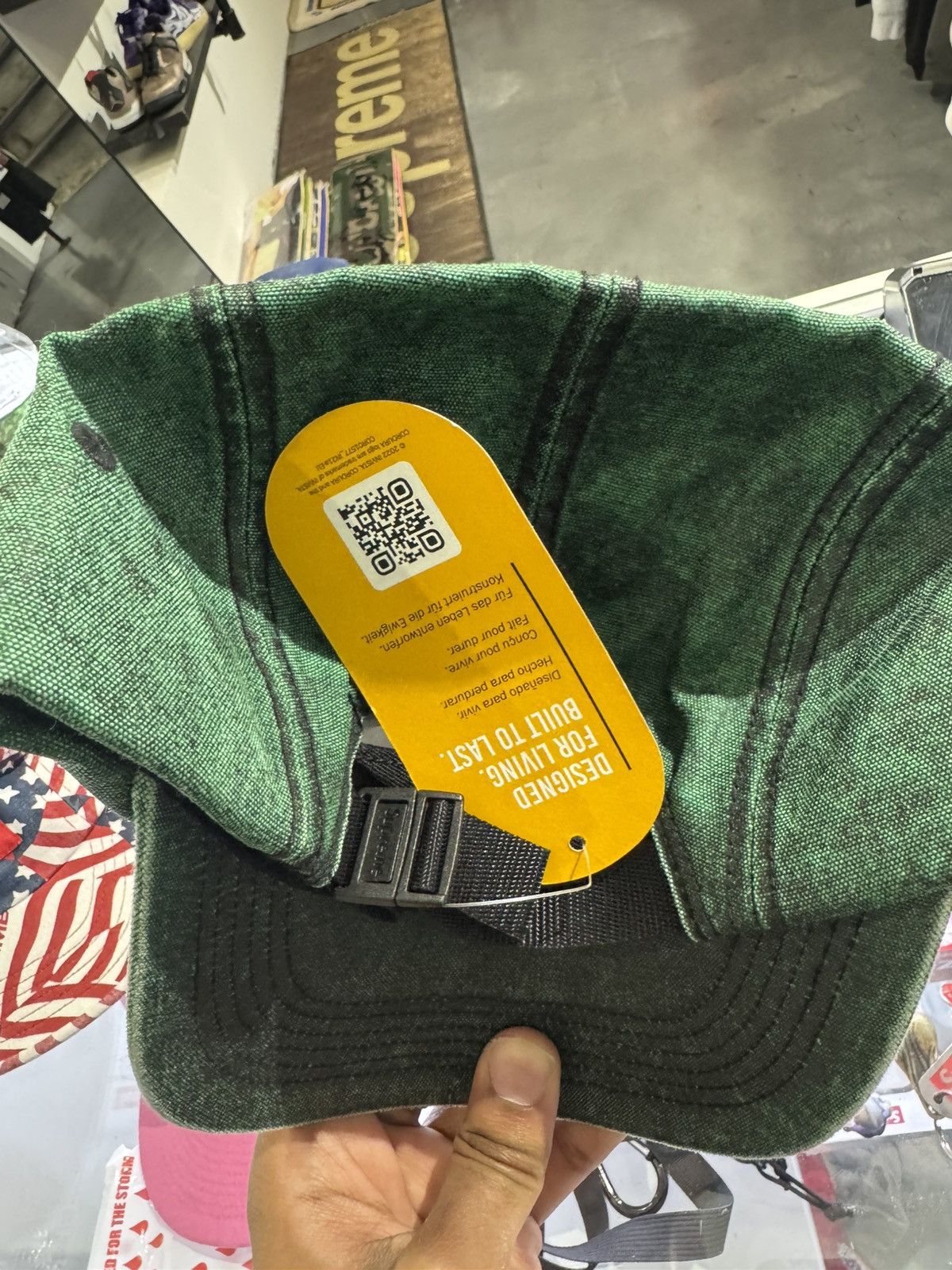 Supreme Supreme Washed Cordura Camp Cap (FW22) Dark Green Size ONE SIZE - 3 Thumbnail