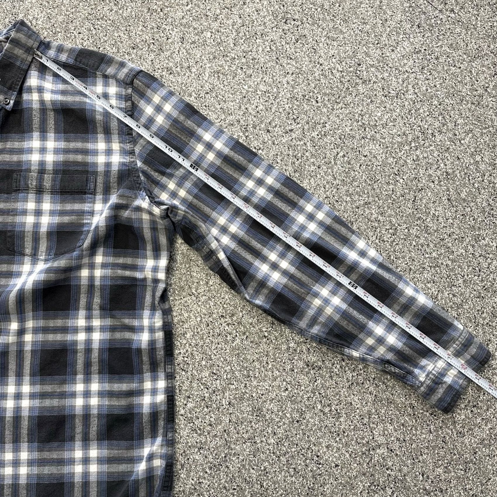 Eddie Bauer Eddie Bauer Flannel Shirt Mens XLT Tall Relaxed Fit LS Button Up Grey Blue Plaid Size US XL / EU 56 / 4 - 7 Thumbnail