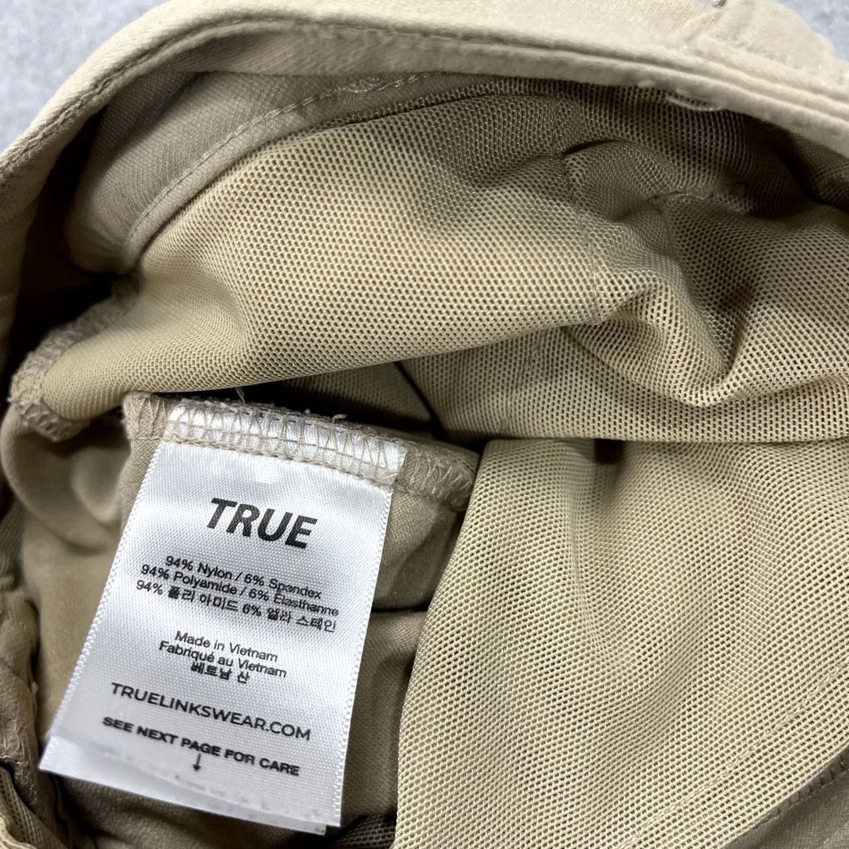 Vintage True Linkswear Golf Pants Mens 36x32 Beige Brown All Day Slim Straight Chino Pockets Stretch Adult 36 Mens SlIM Beige Size US 36 / EU 52 - 6 Thumbnail