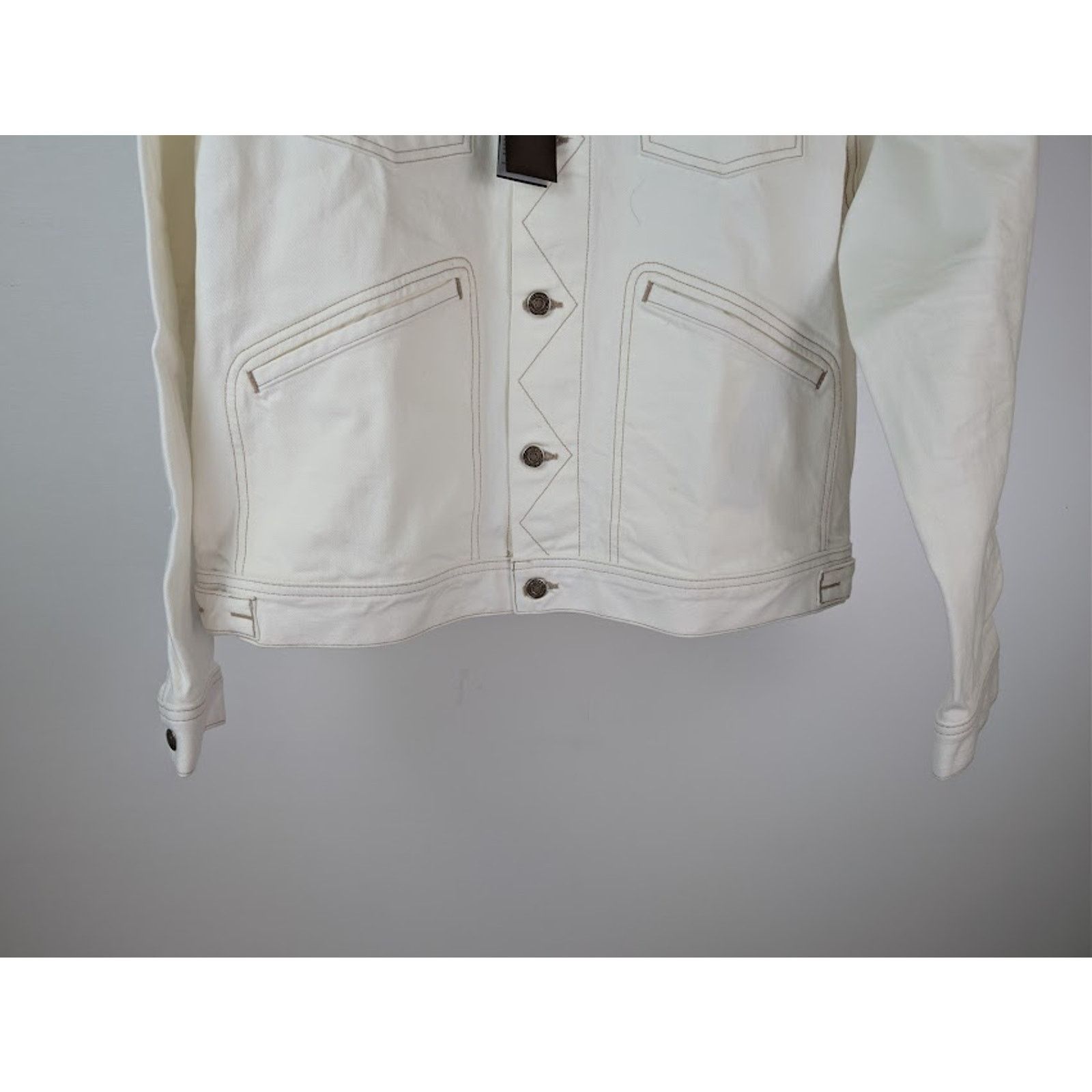 Tom Ford o1rshd1 Iconic Denim Jacket in Off-White Size US XXL / EU 58 / 5 - 4 Thumbnail