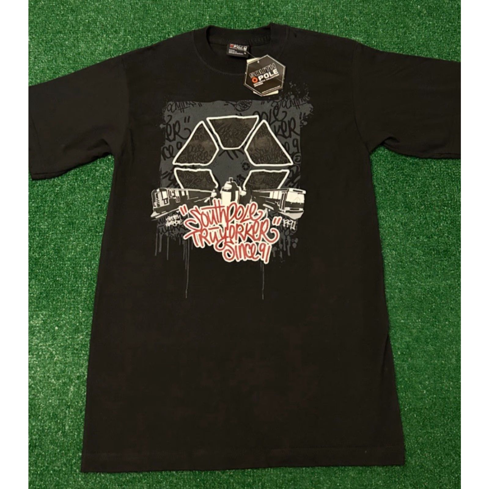 Southpole VINTAGE Southpole Graffiti Hip Hop Logo VTG Shirt Mens M Black Short Sleeve 90s Y2K Logo New Tags Size US M / EU 48-50 / 2 - 3 Thumbnail
